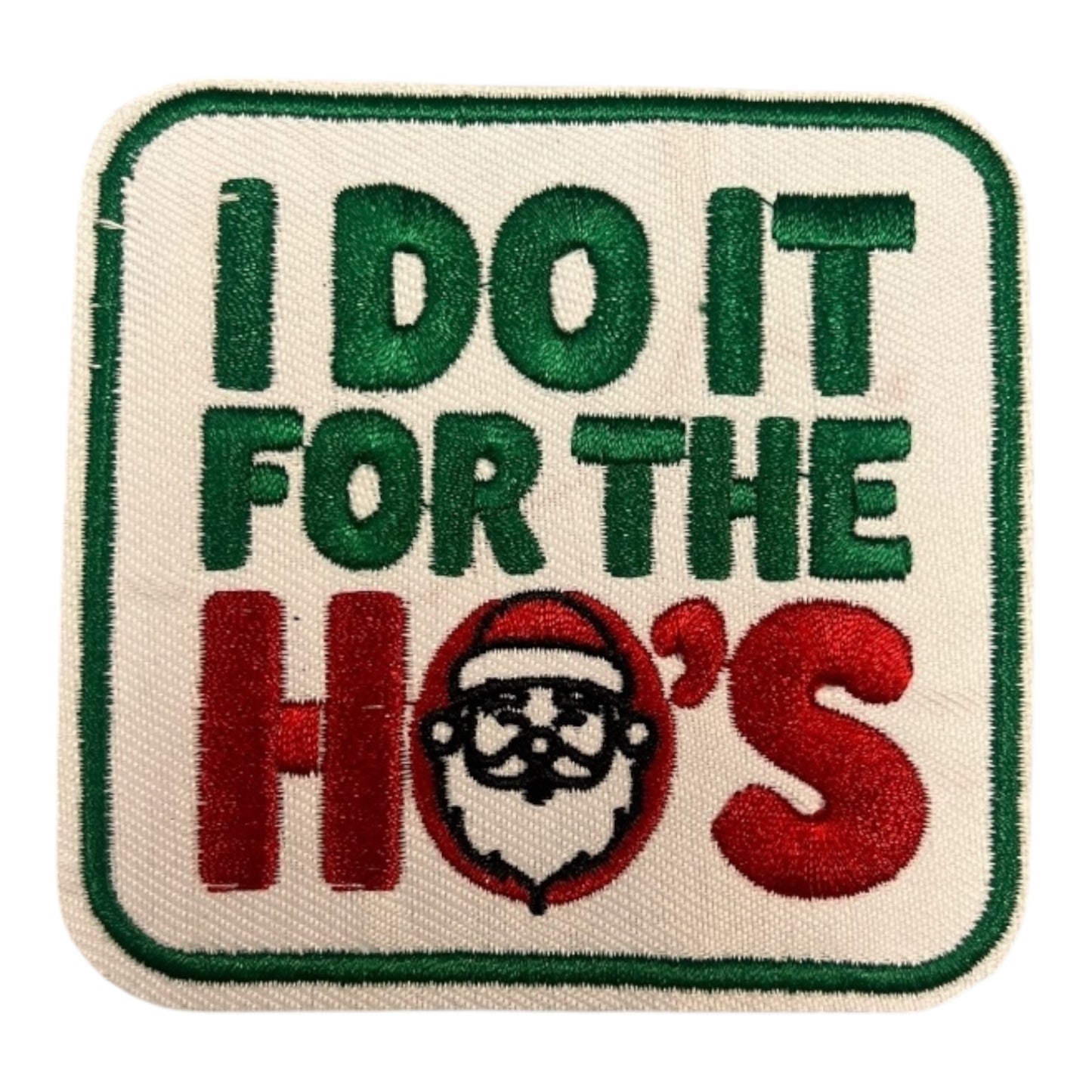 Square Santa do it Iron on Patch