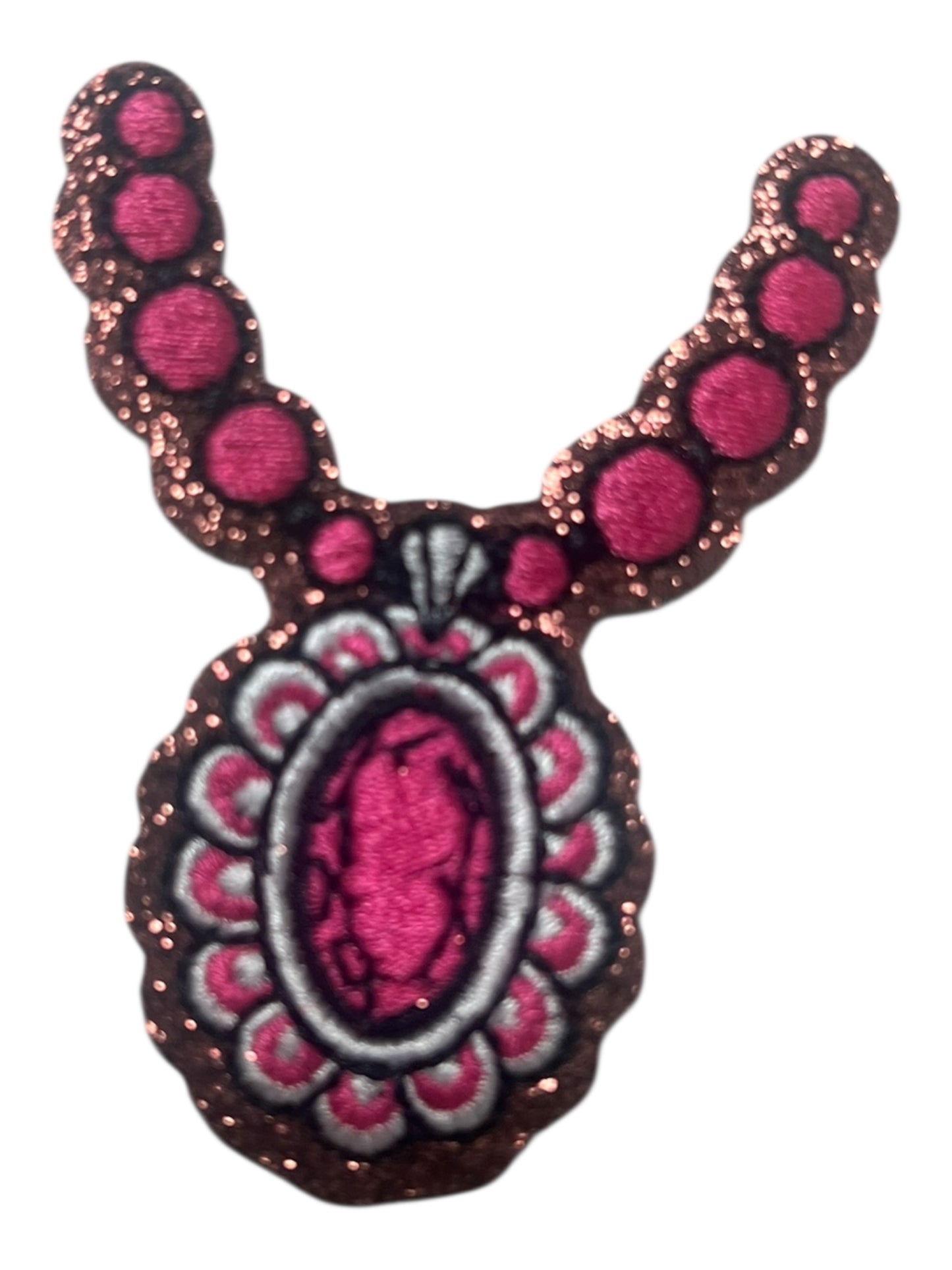 Bronze necklace with pink