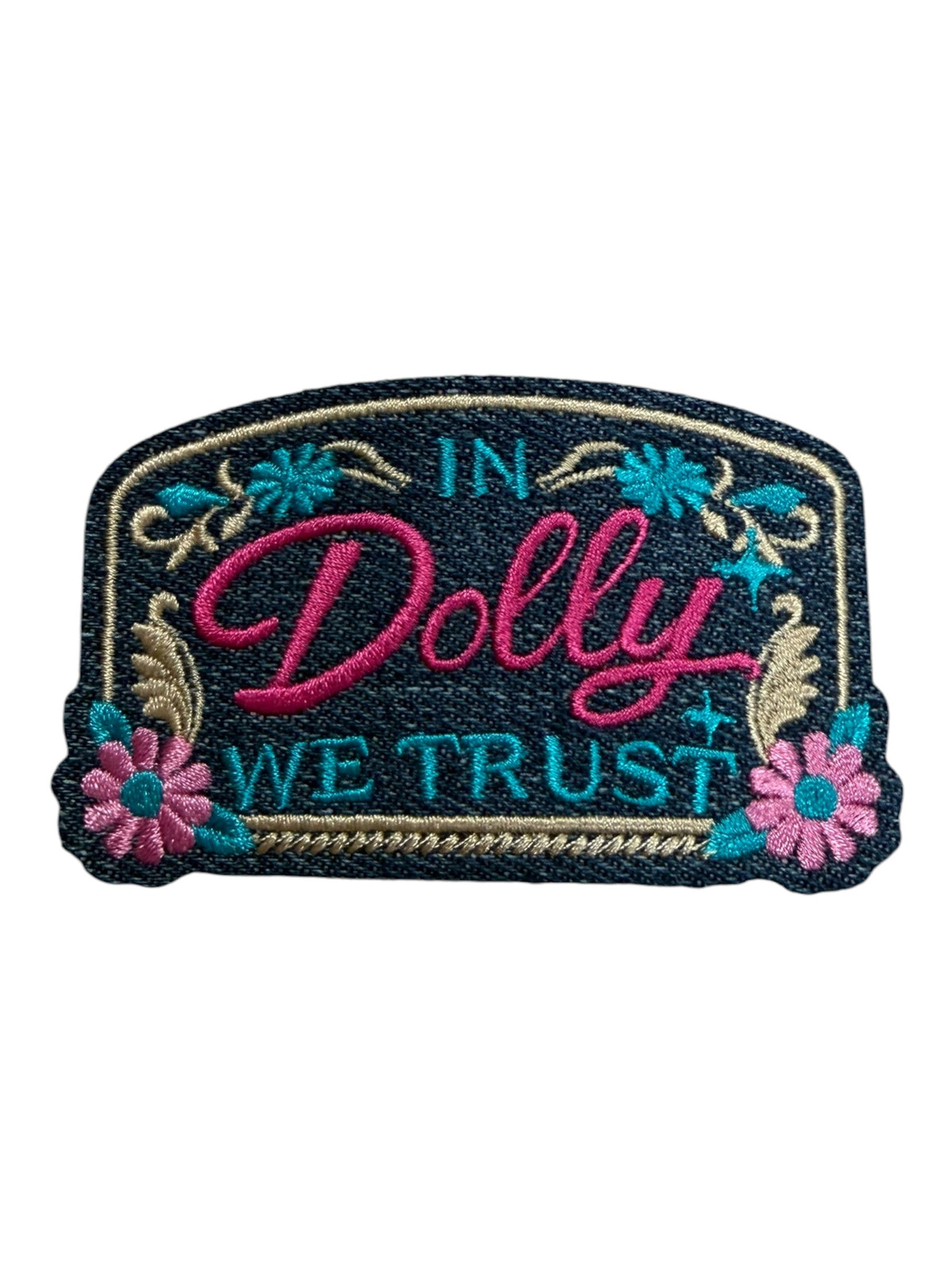 In dolly we trust denim cream trim