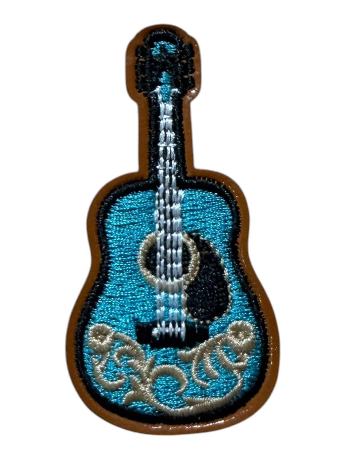 Western guitar tan design turquoise