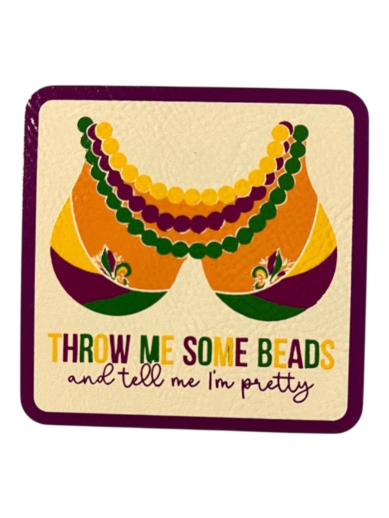 Mardi Gras Leatherette Iron on Patch