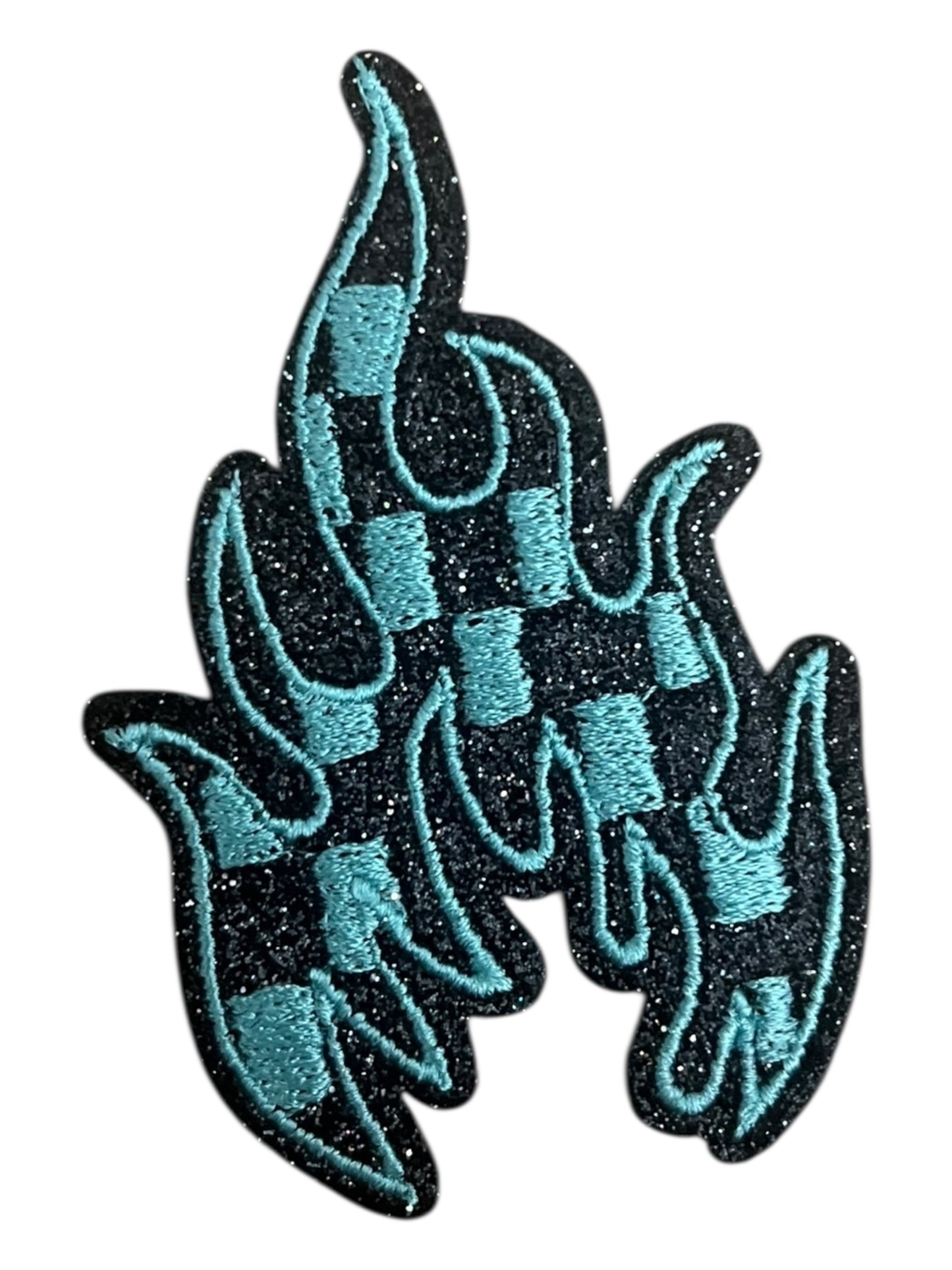 Turquoise and black flames