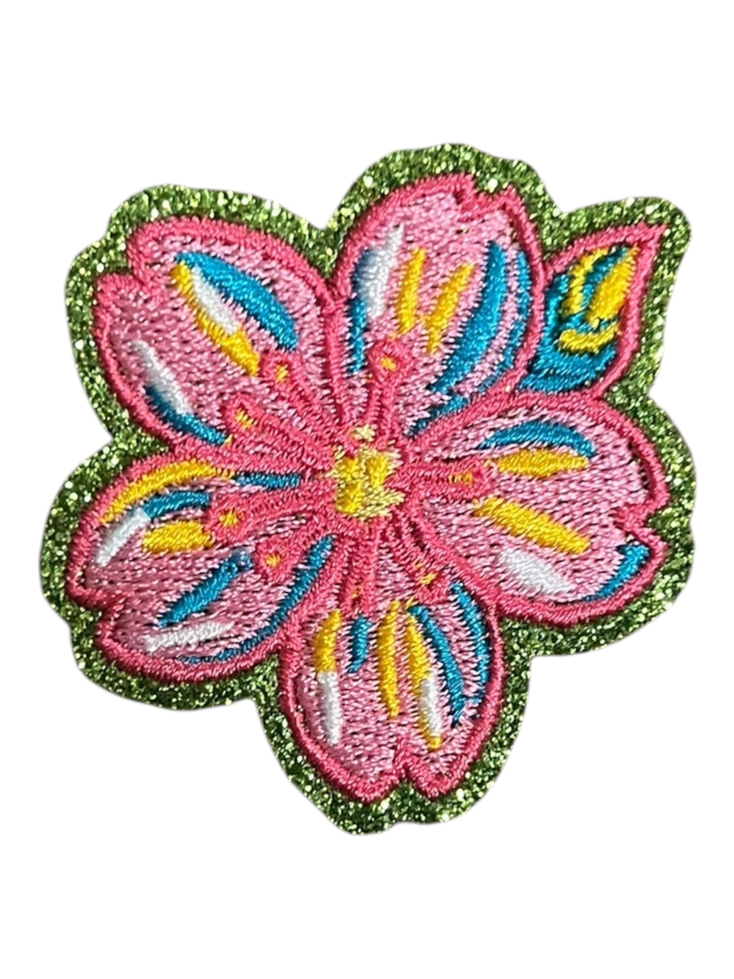 Pink and turquoise flower
