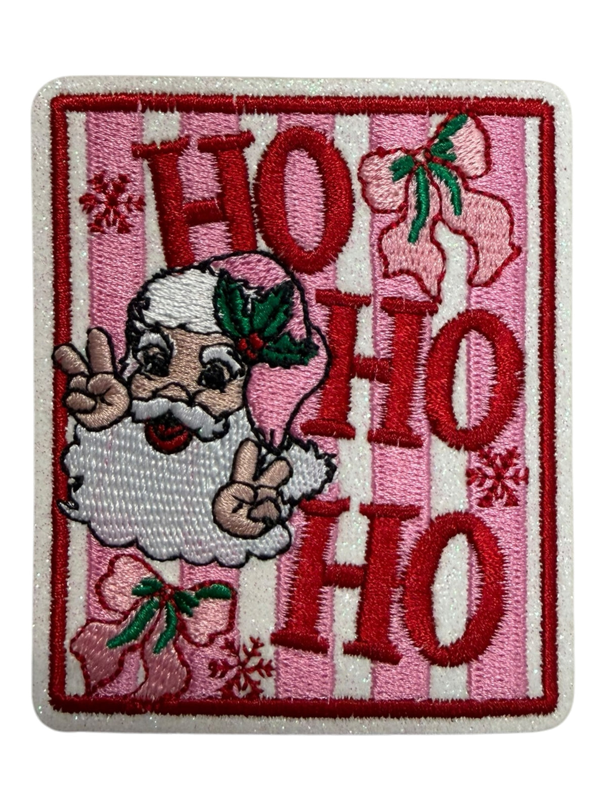 Pink stripe HO HO HO Santa