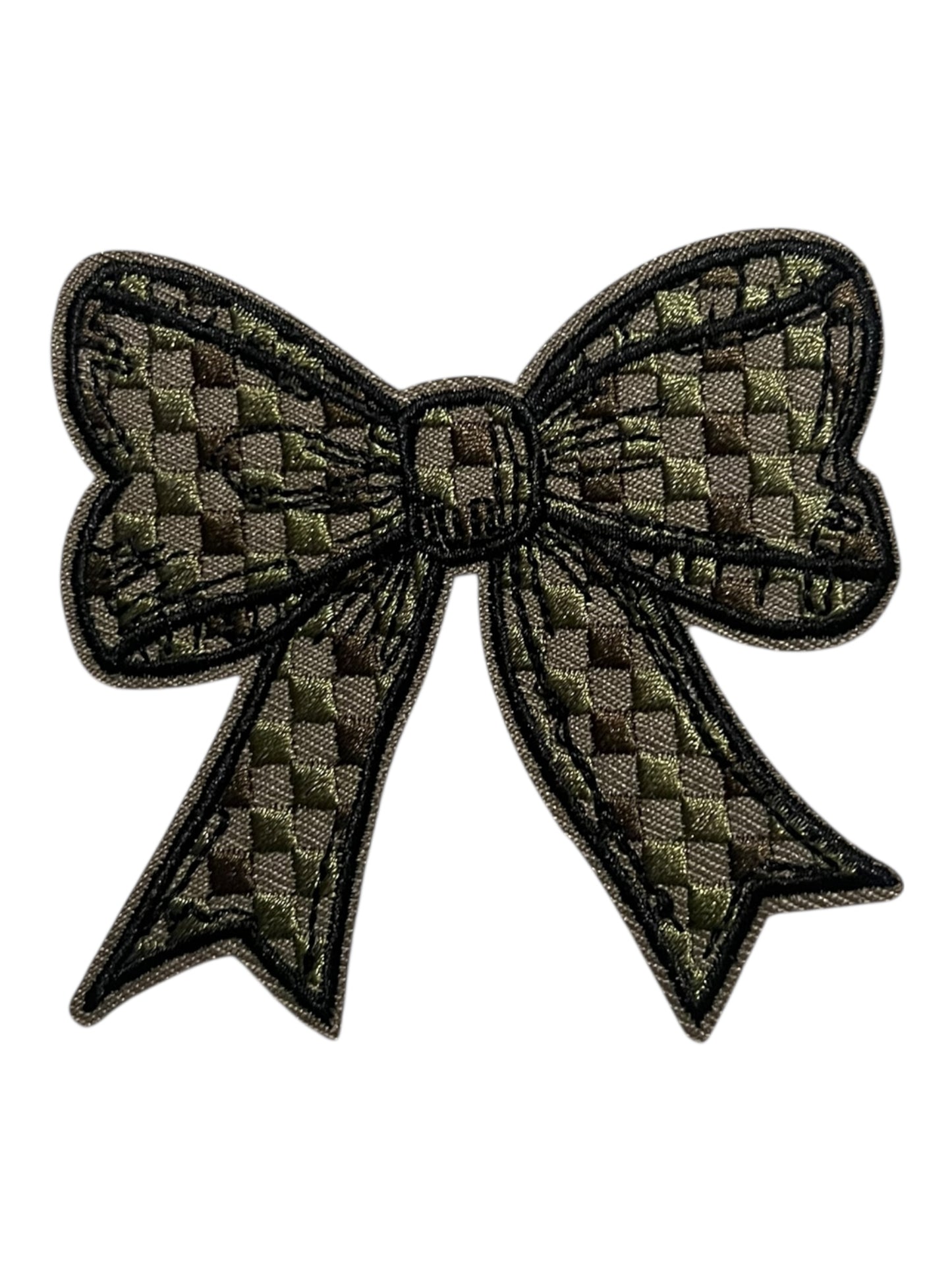 Checked bow olive color