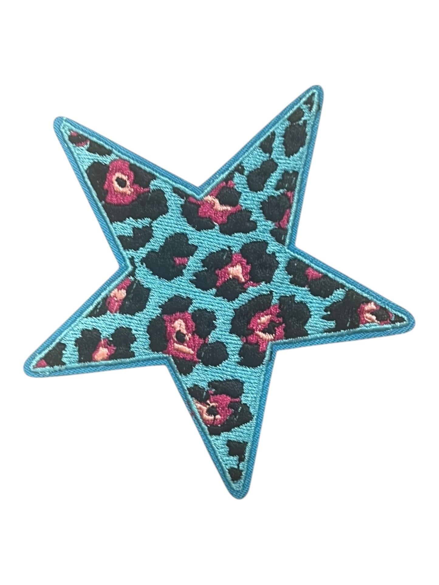 Turquoise pink animal print 3.5” wide
