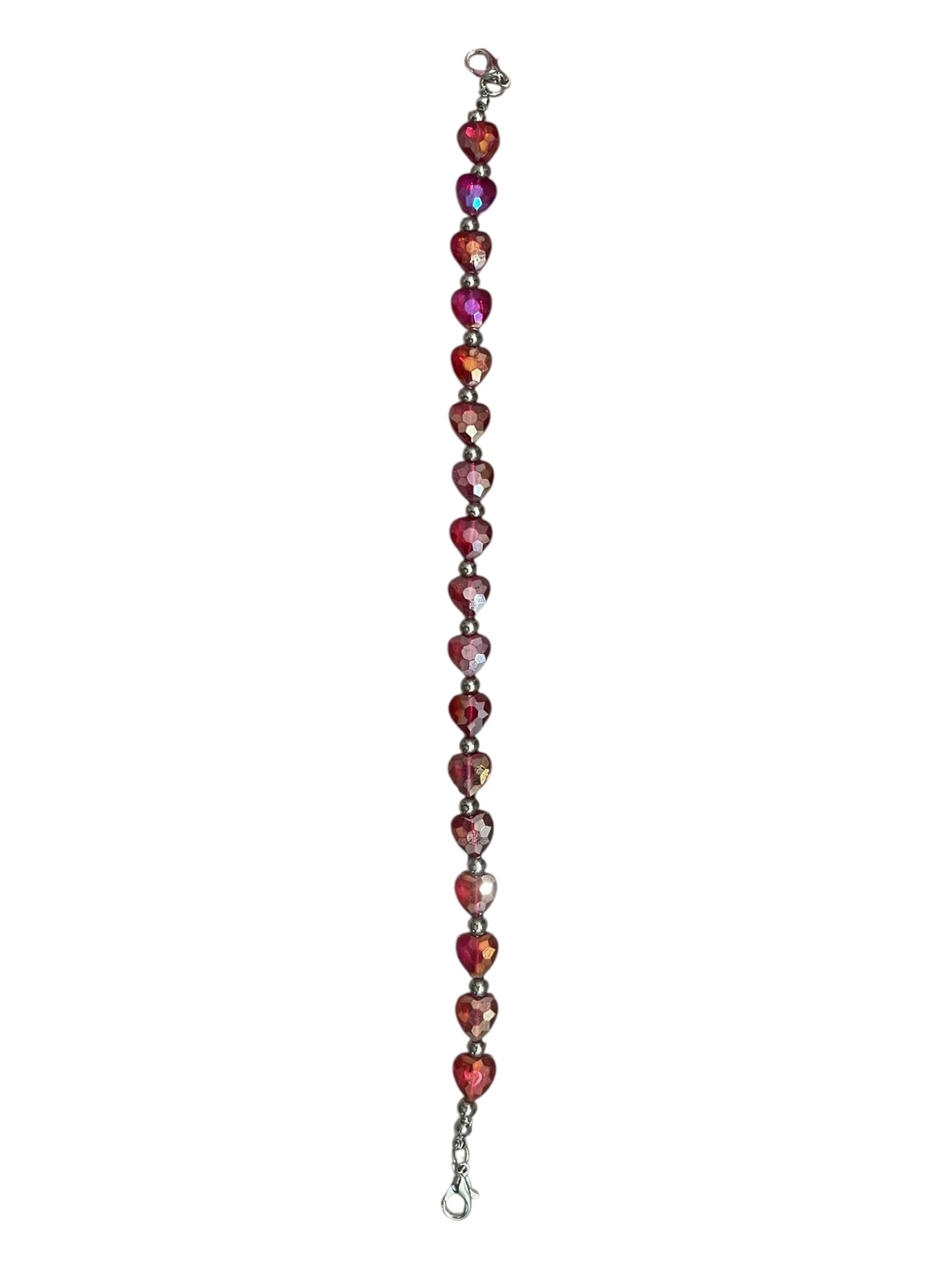 Iridescent heart hat chain