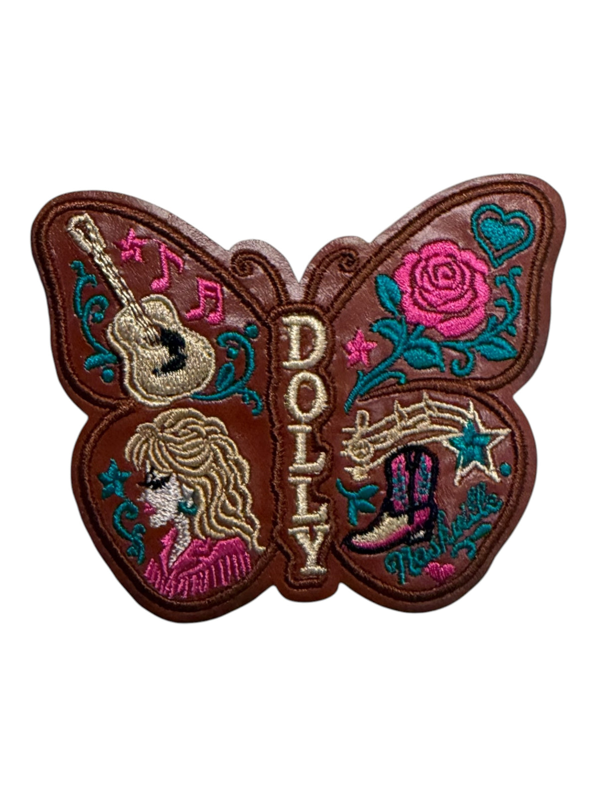 Dolly embroidered leatherette