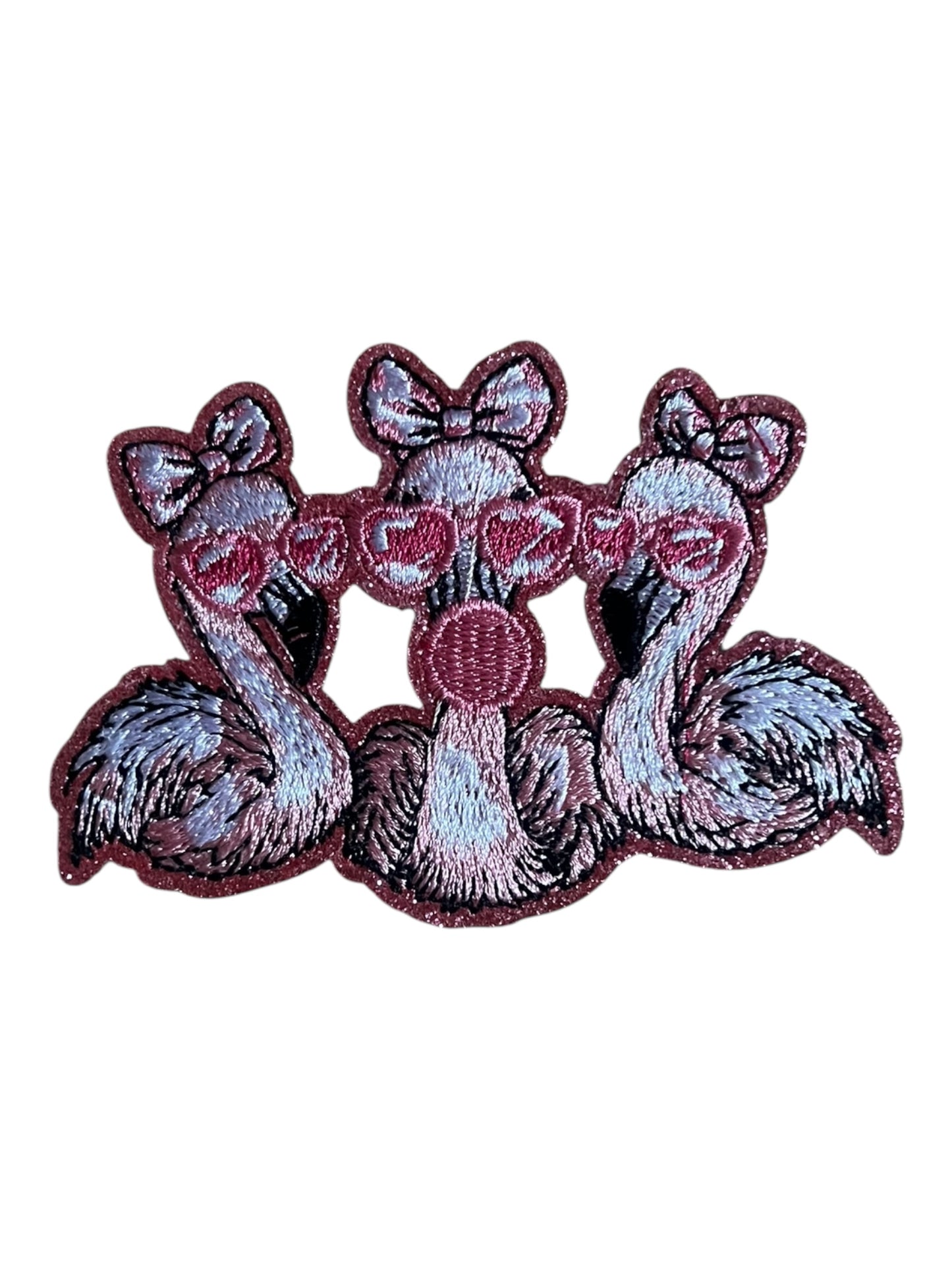 Glitter flamingos with bubble