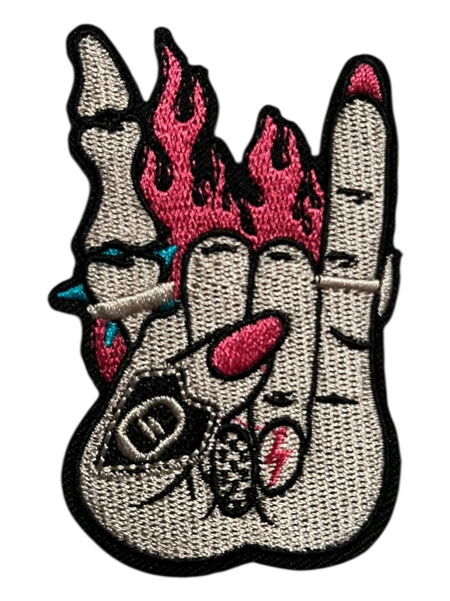 Rock sign pink nails hand
