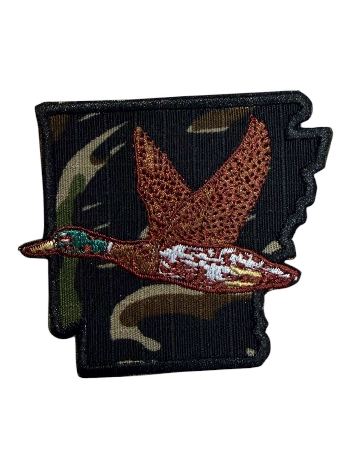 Camo state of Arkansas with duck