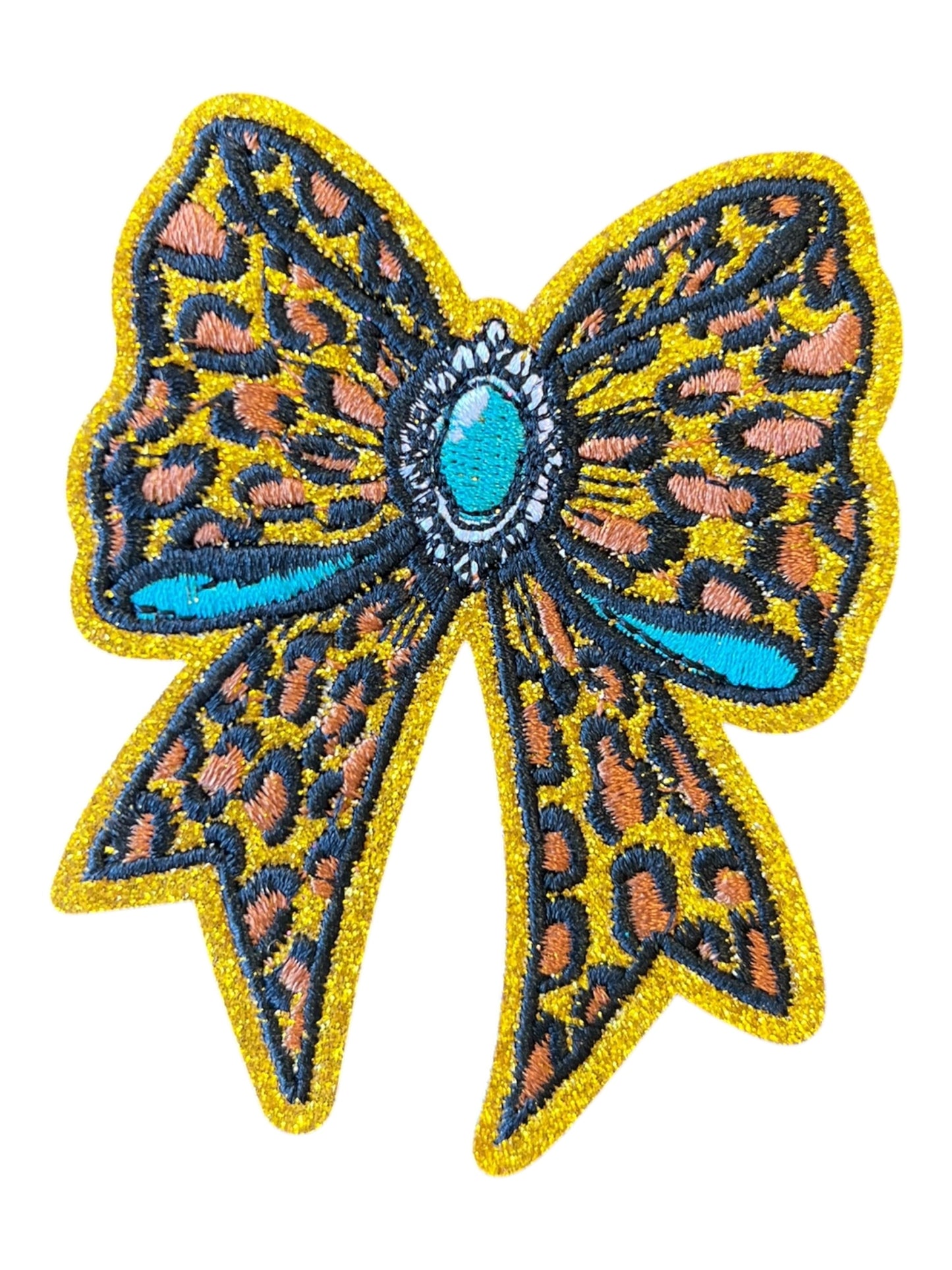 Leopard and turquoise bow