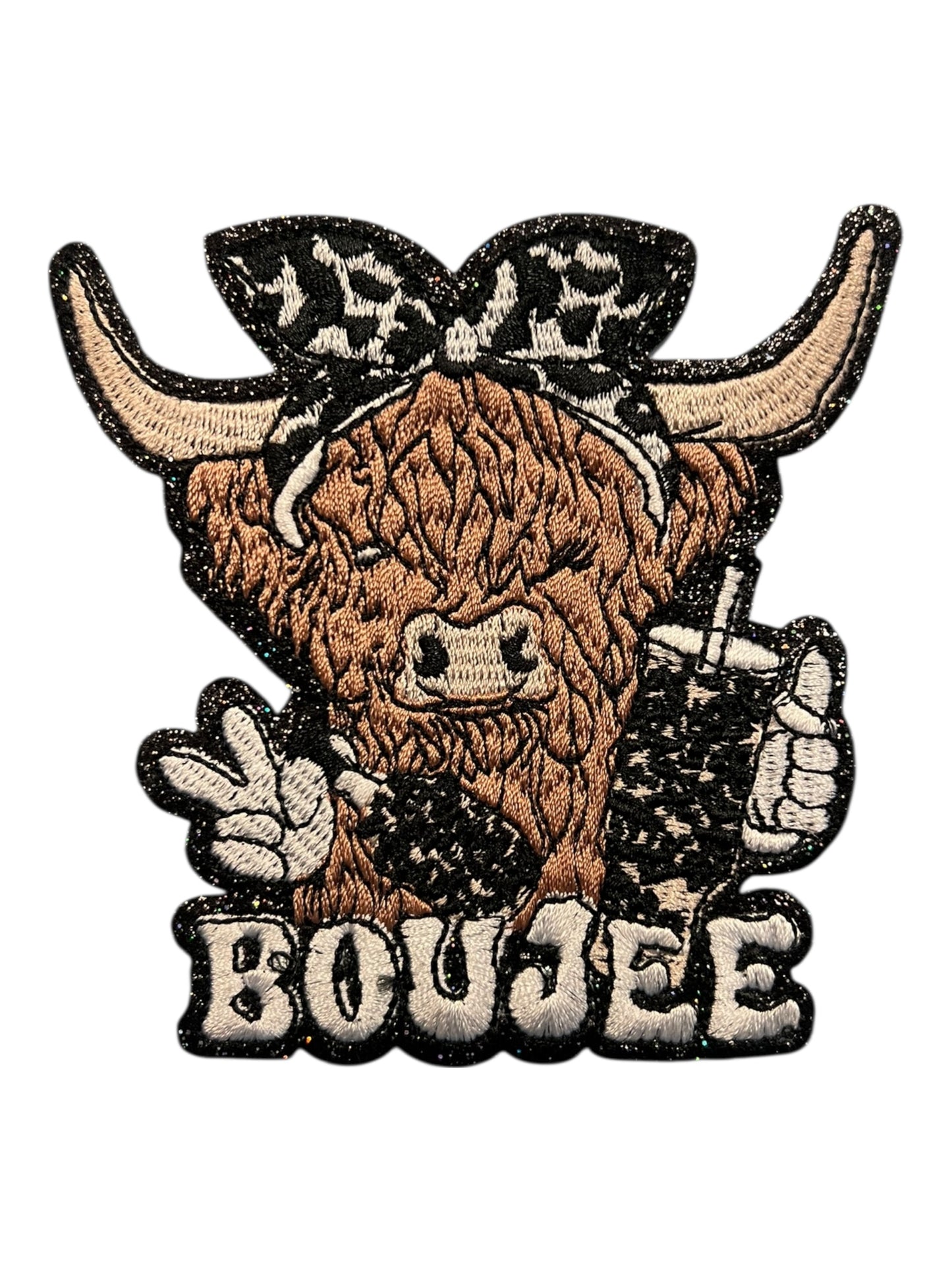Boujee cow with drink tumbler