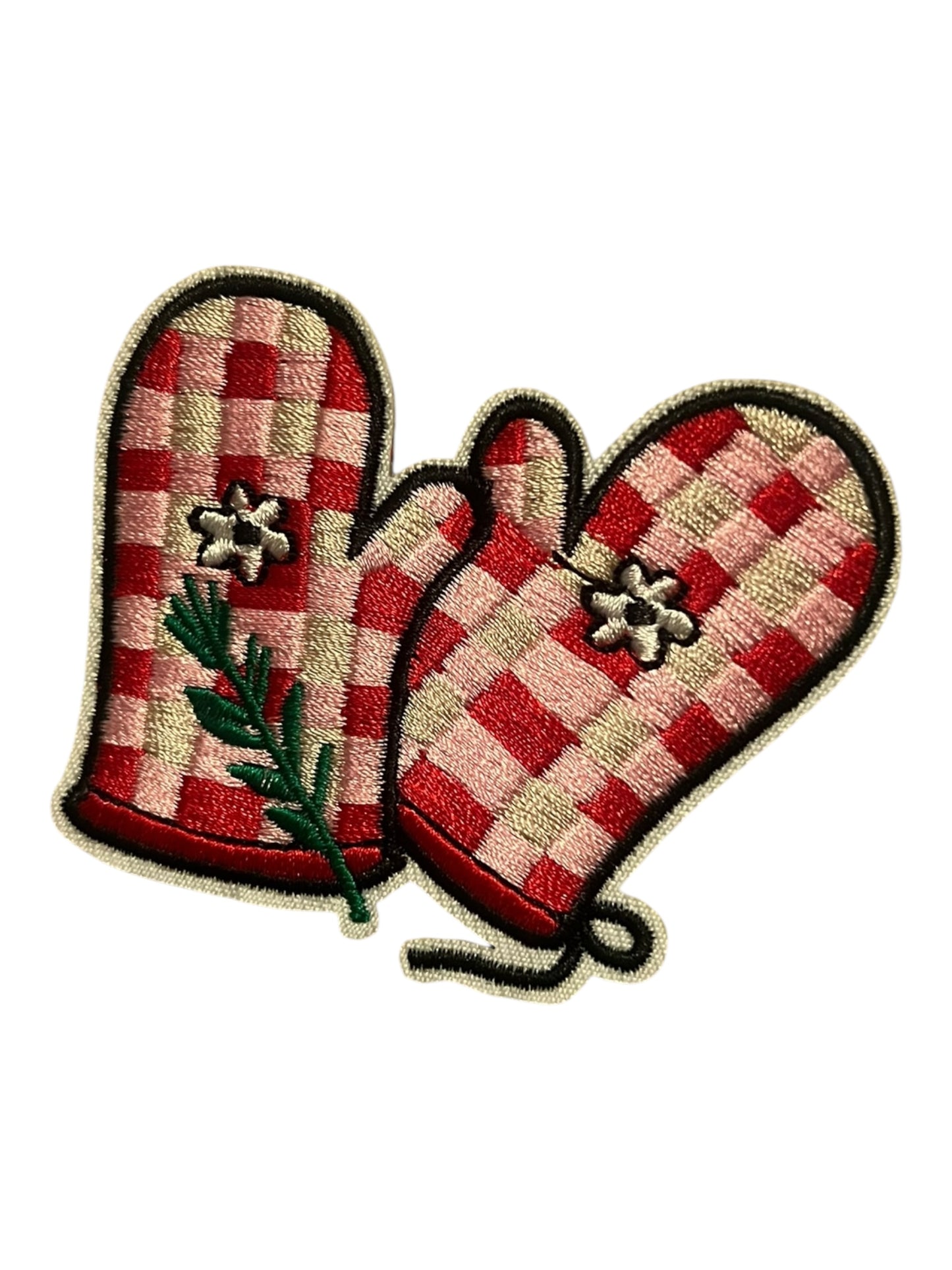 Checkered baking mitts