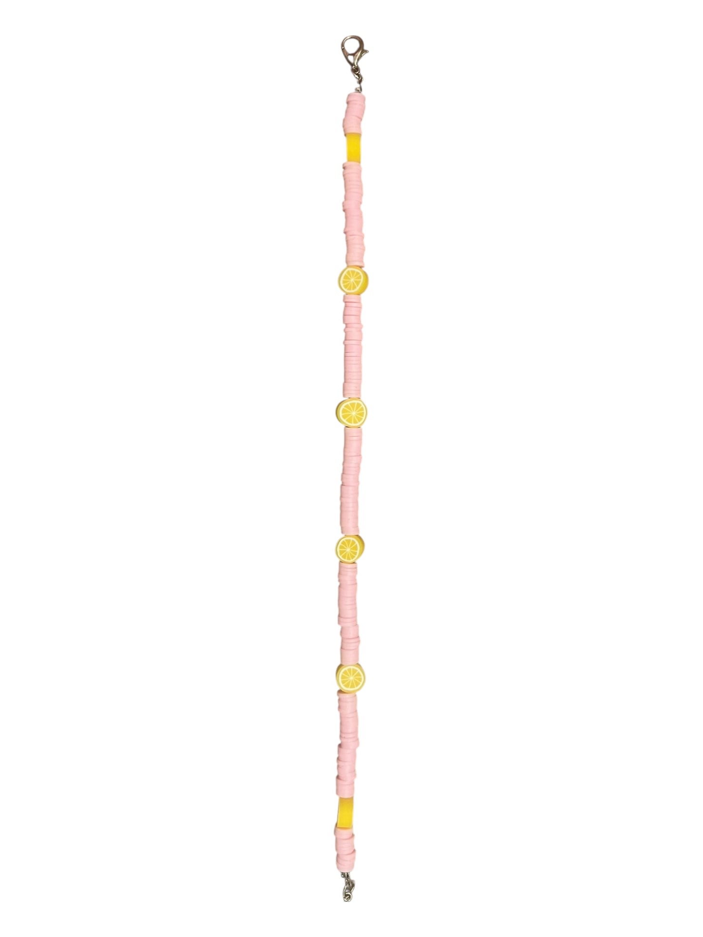 Pink with lemon beads hat chain