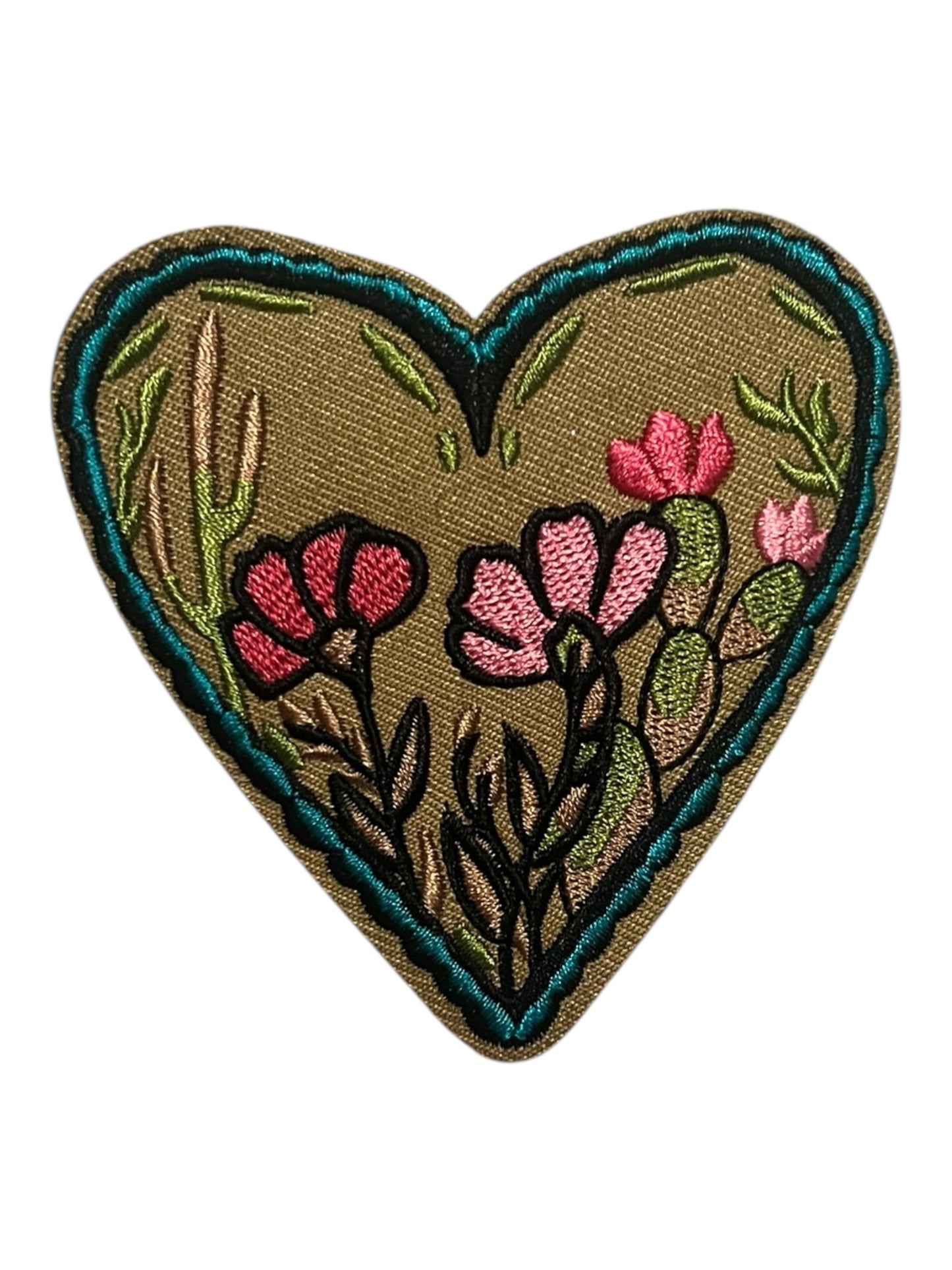 Tan Heart with flowers