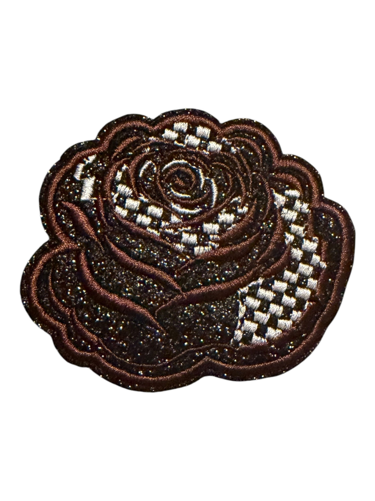Black and white checkered rose with brown