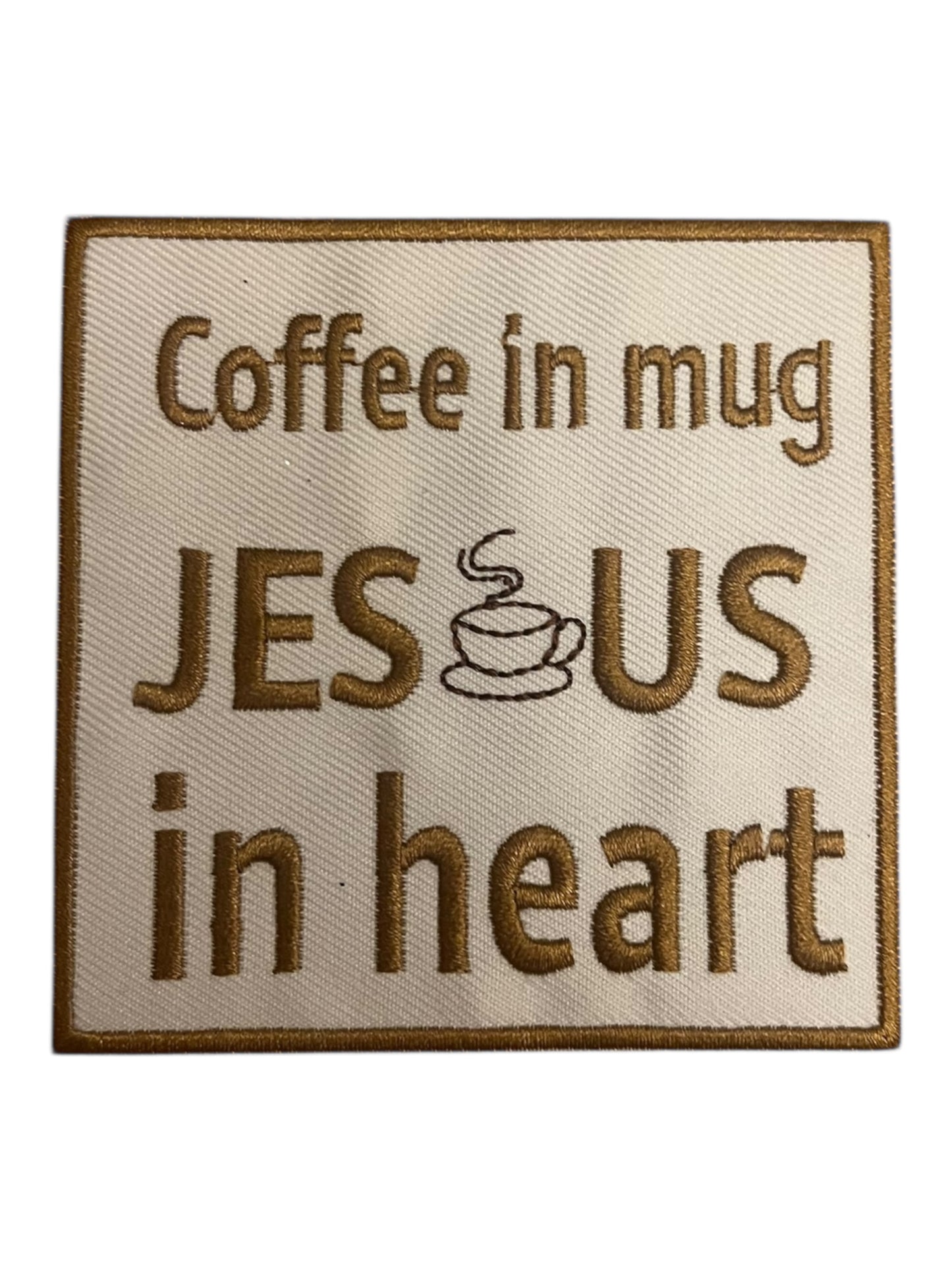 Coffee in mug Jesus in heart
