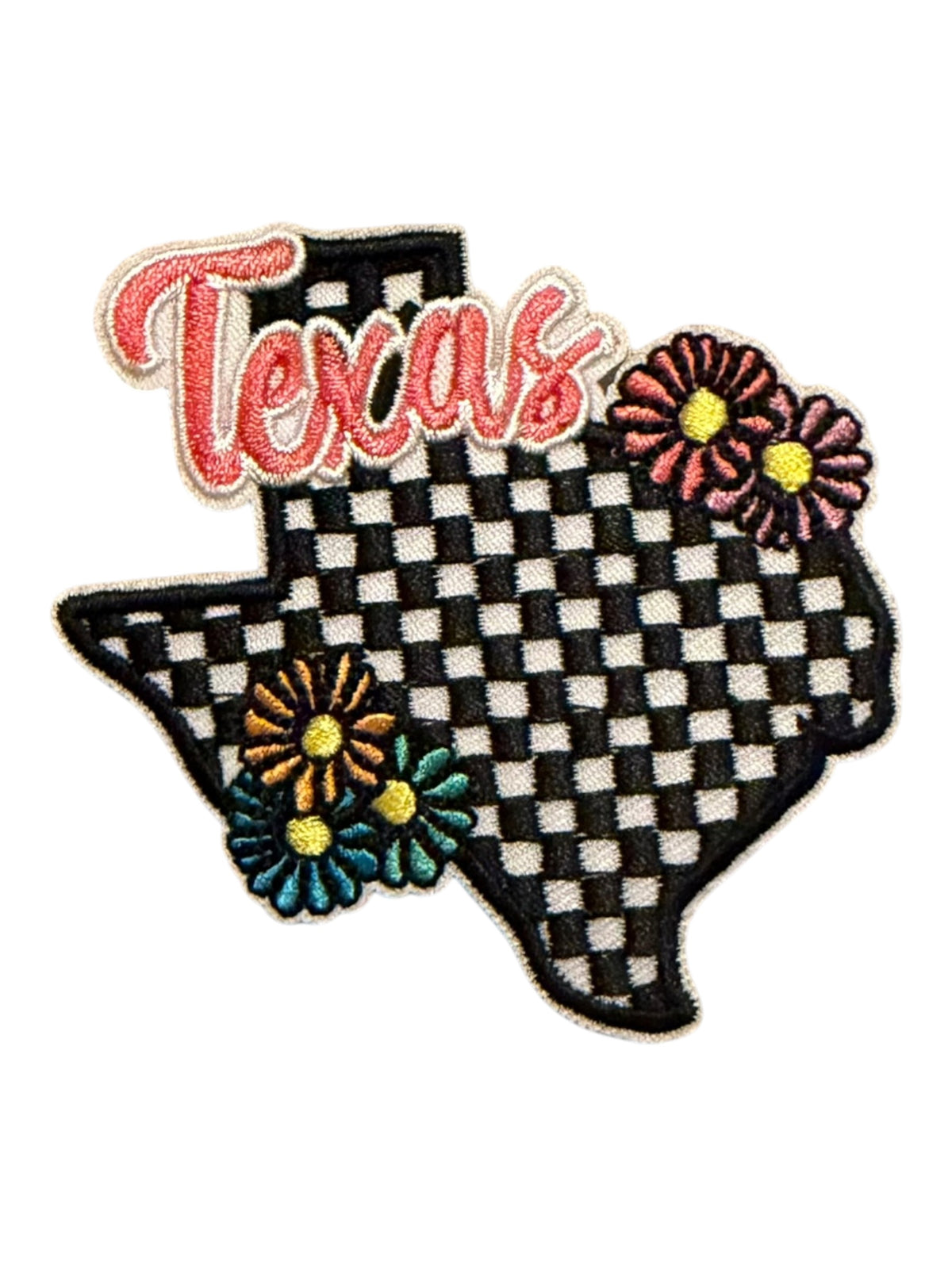Texas checkered wth flowers