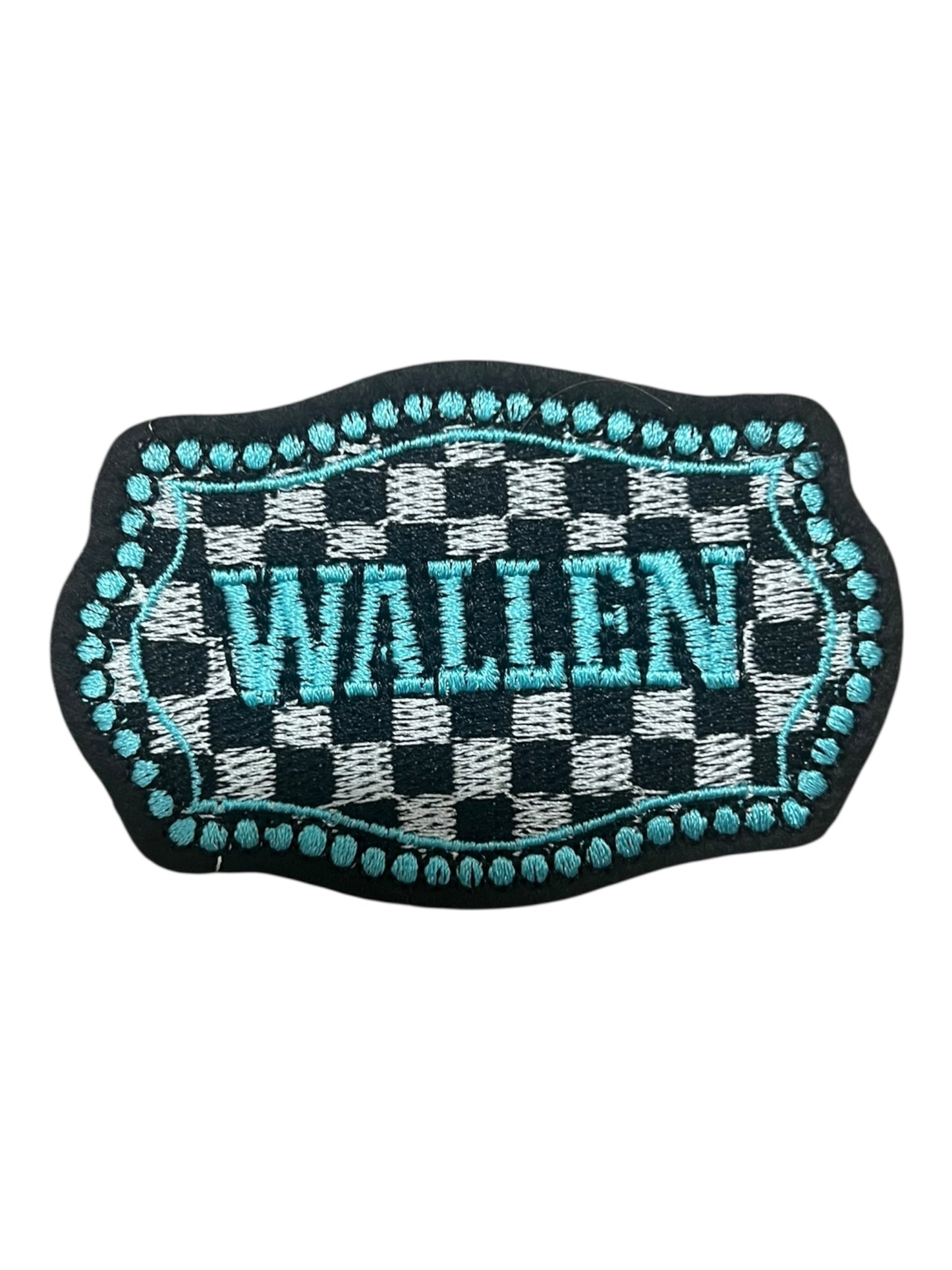 Wallen checkered belt buckle