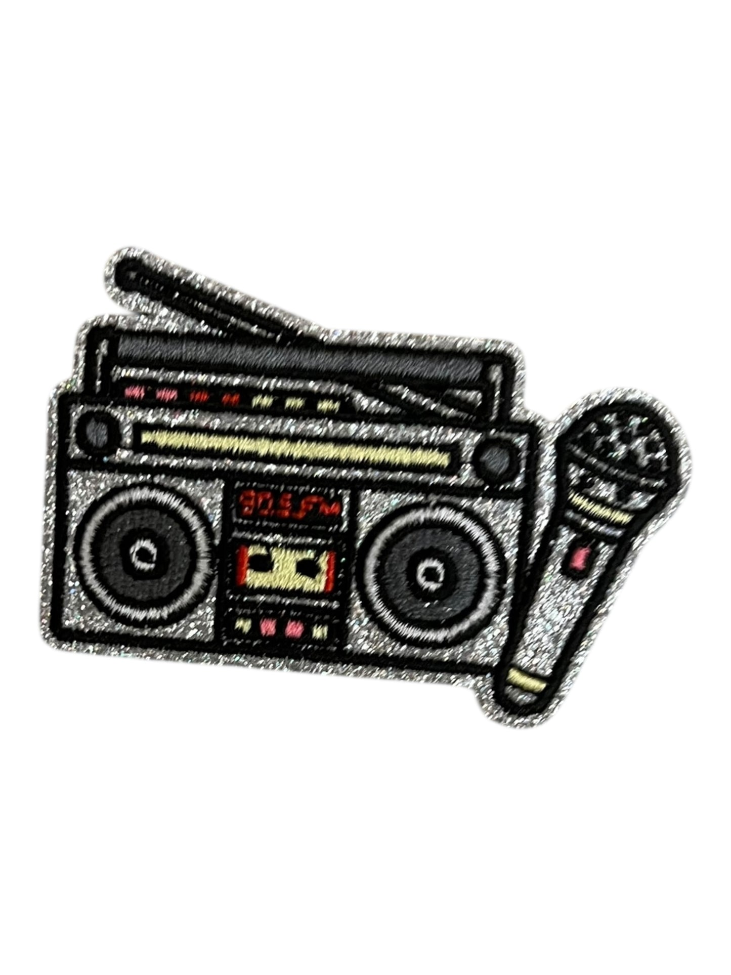 Boom box and microphone