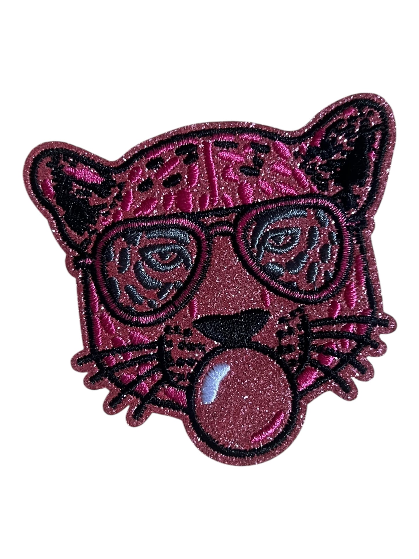 Pink glitter tiger with bubble
