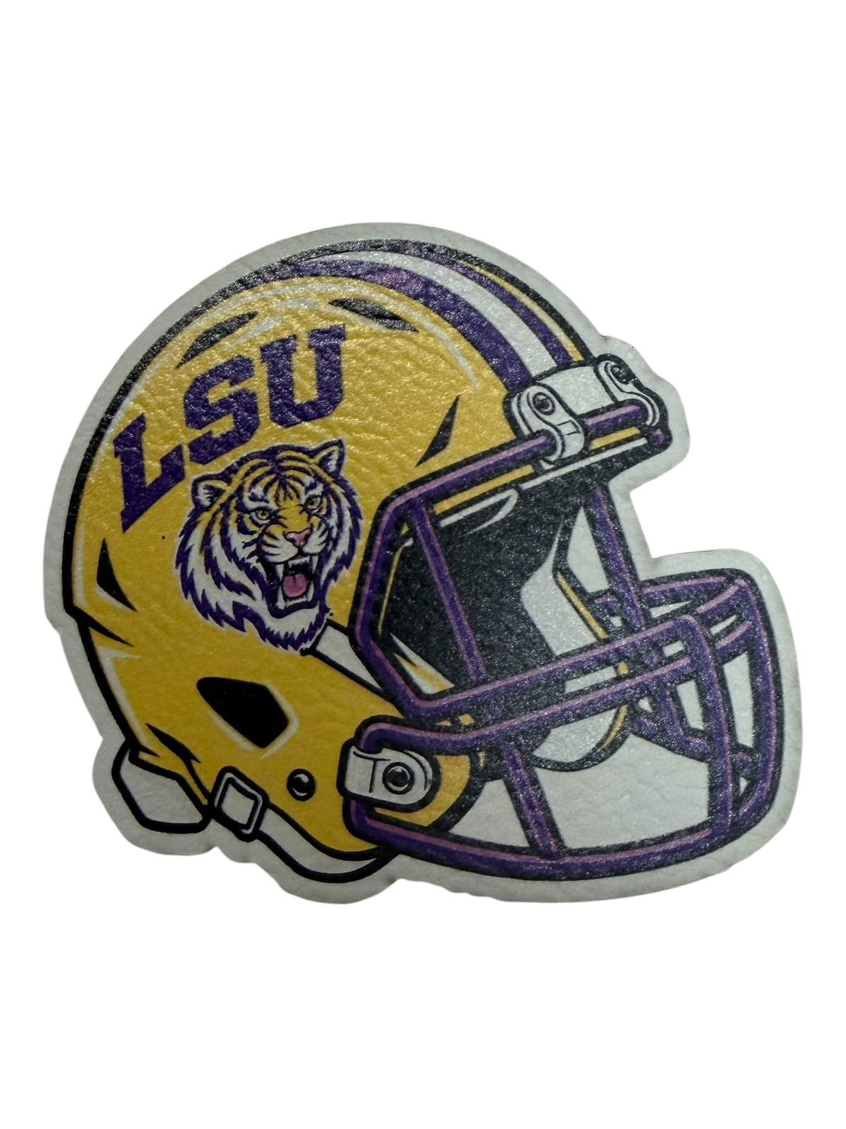Tigers helmet Leatherette adhesive back patch