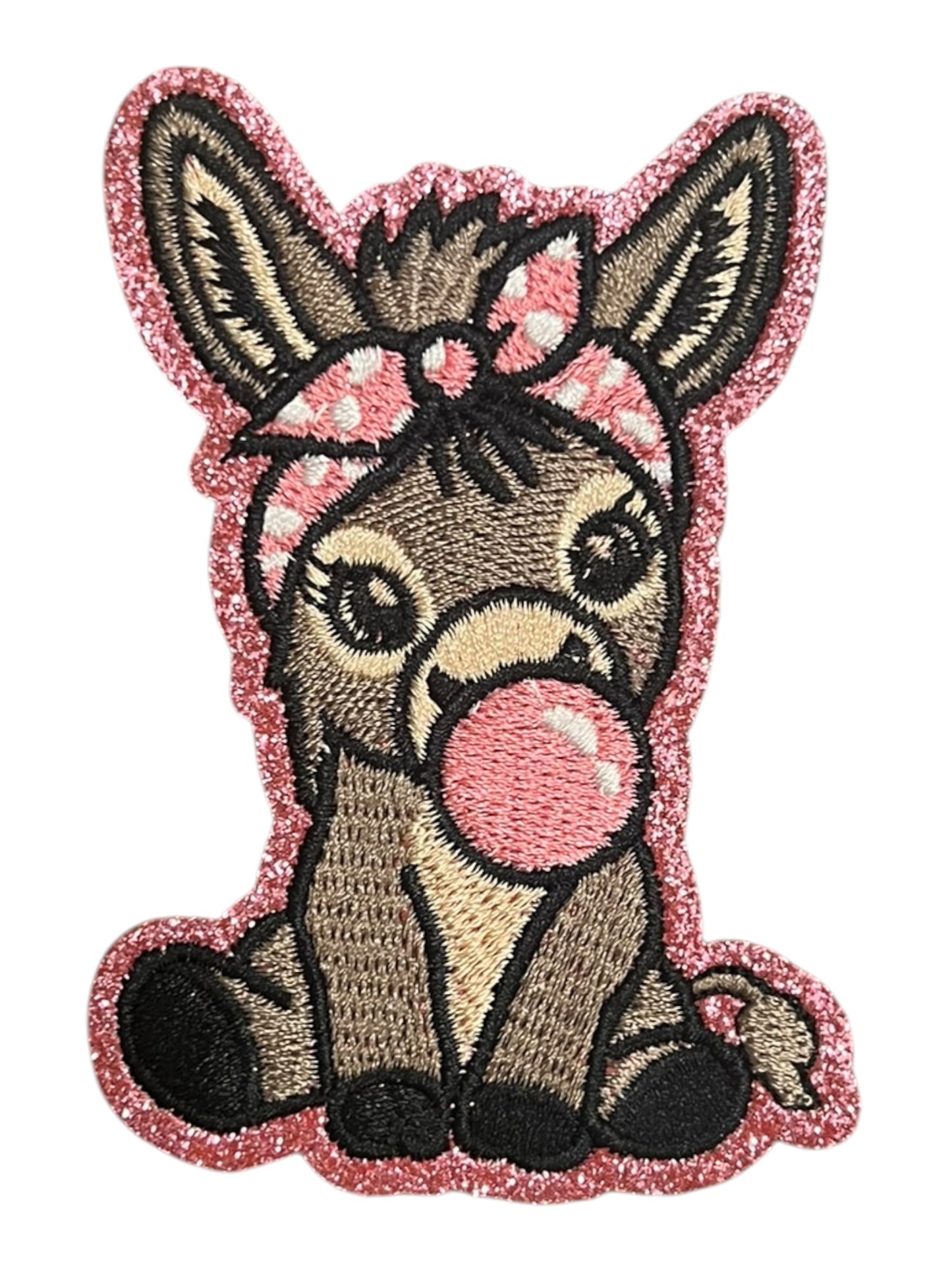 Baby donkey with bubble pink bow