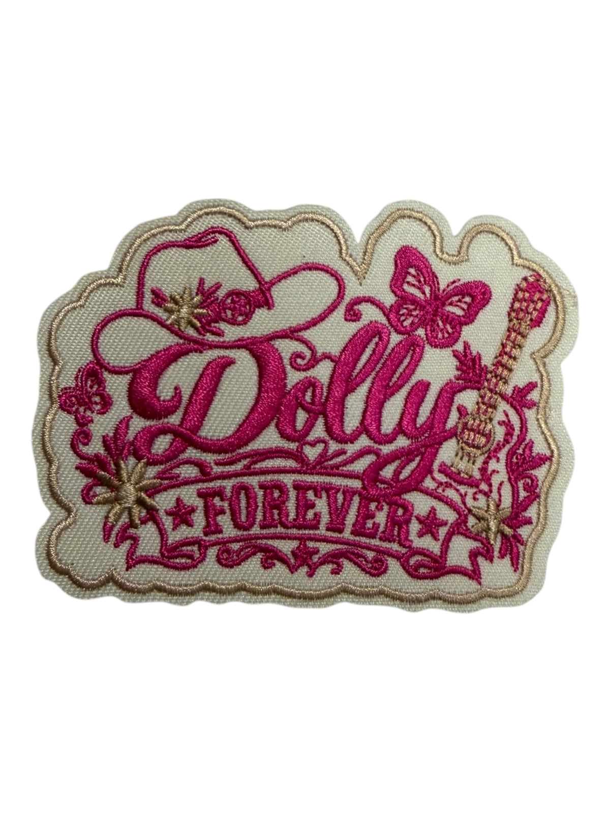 Dolly forever with hat and guitar