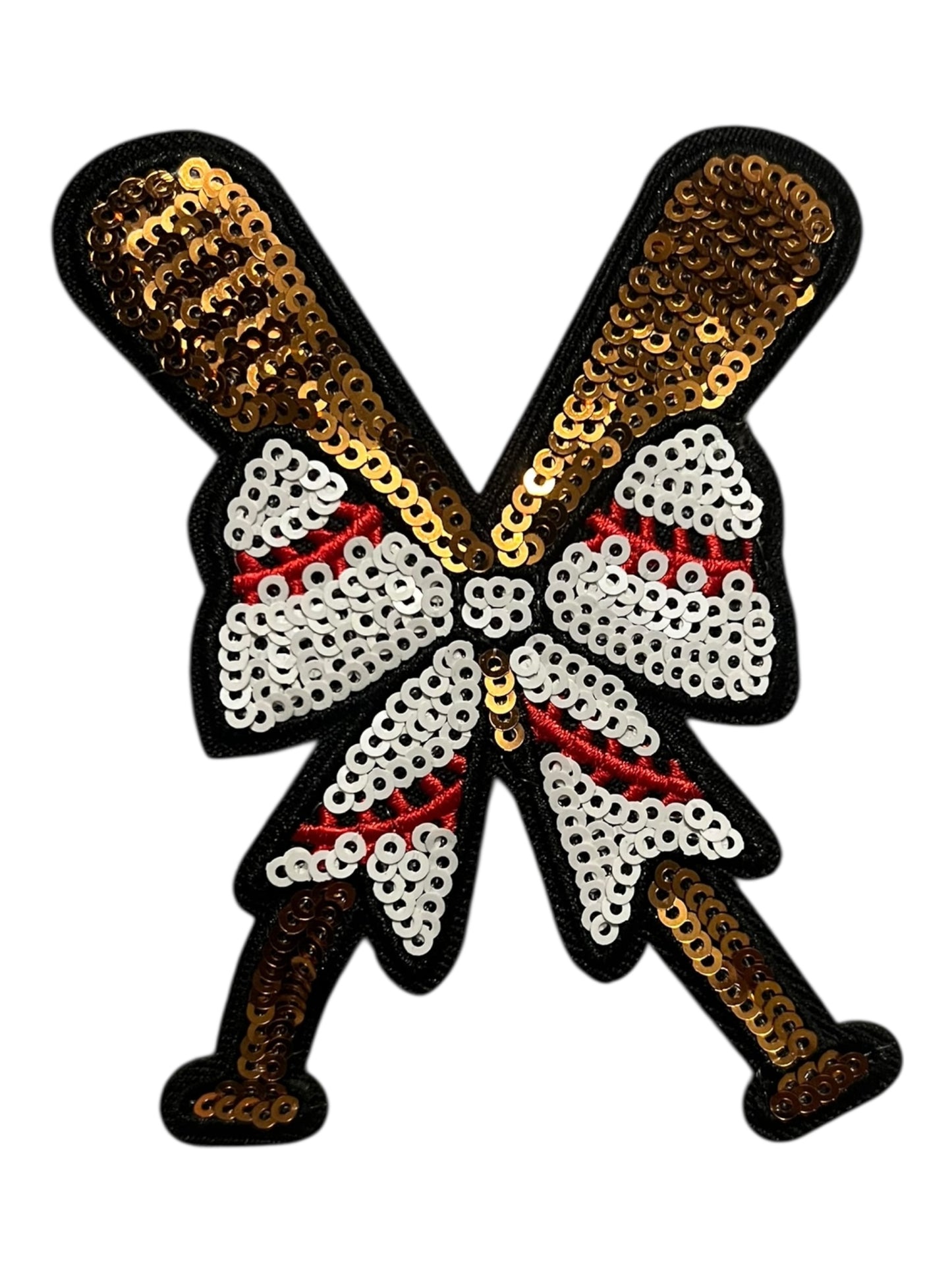 Sequin baseball bats with bow