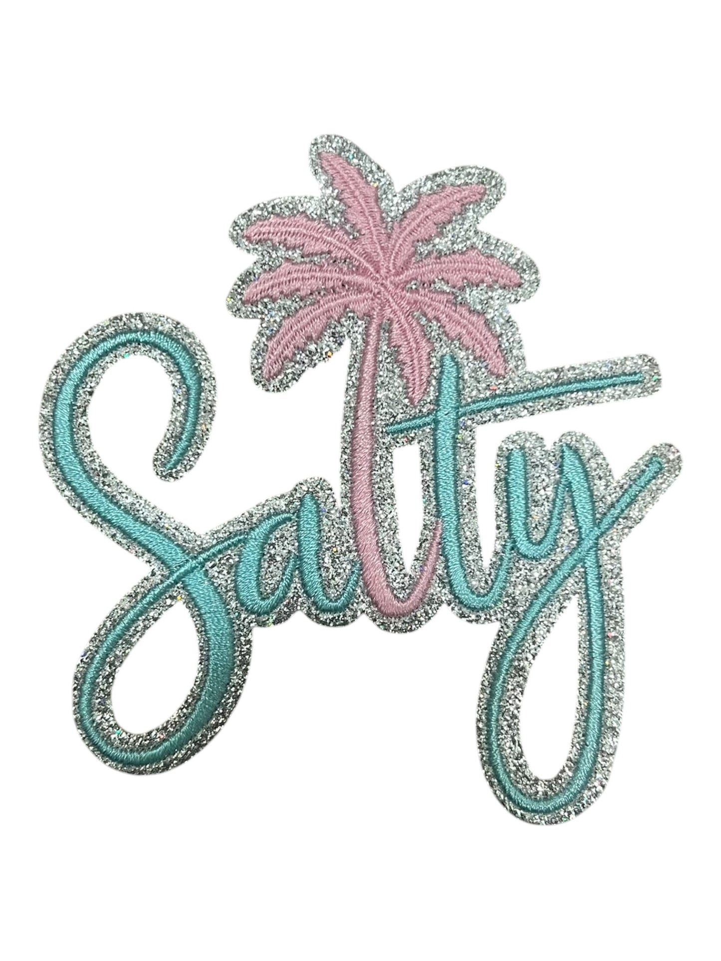 Salty with palm silver blue pink