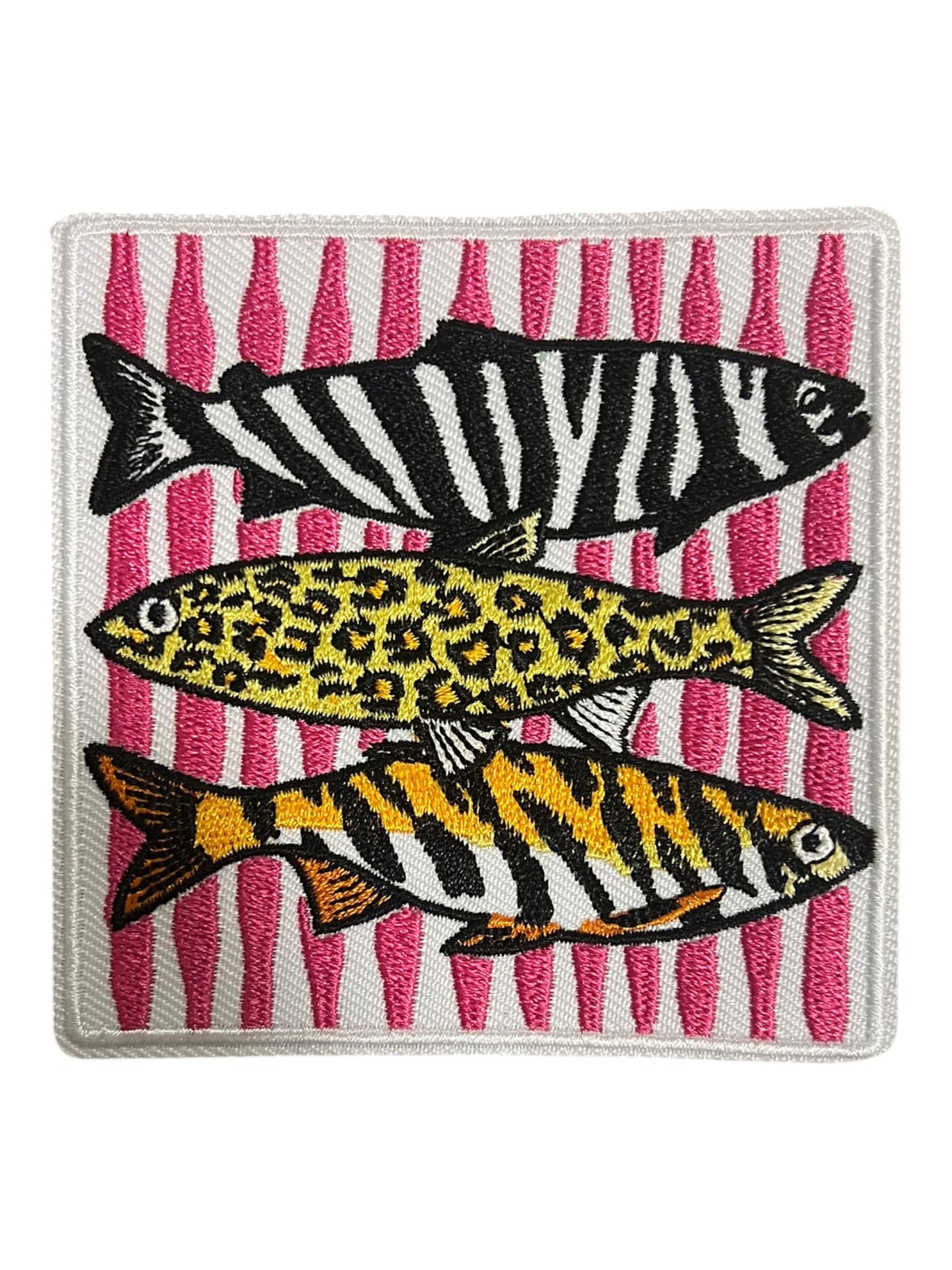 Pink striped 3 fish square