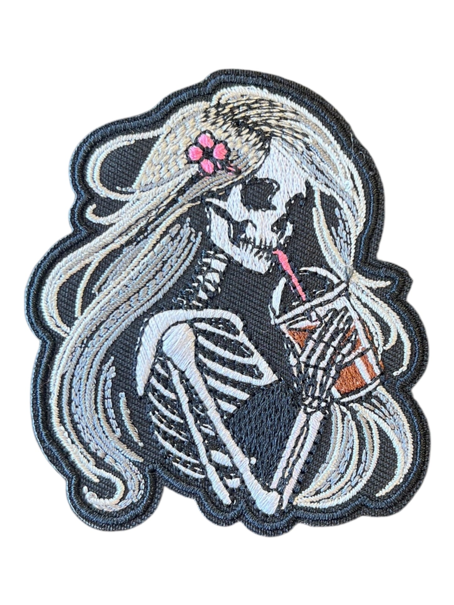 Skelly girl with drink beige hair