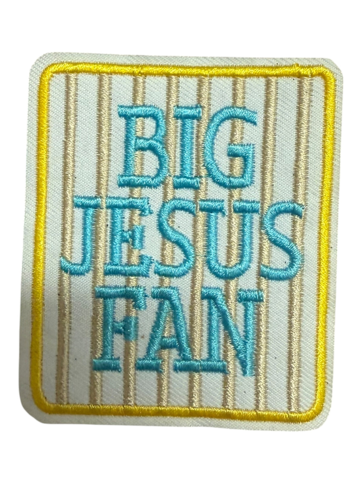 Big Jesus Fan Hat Patch — Yellow & Turquoise