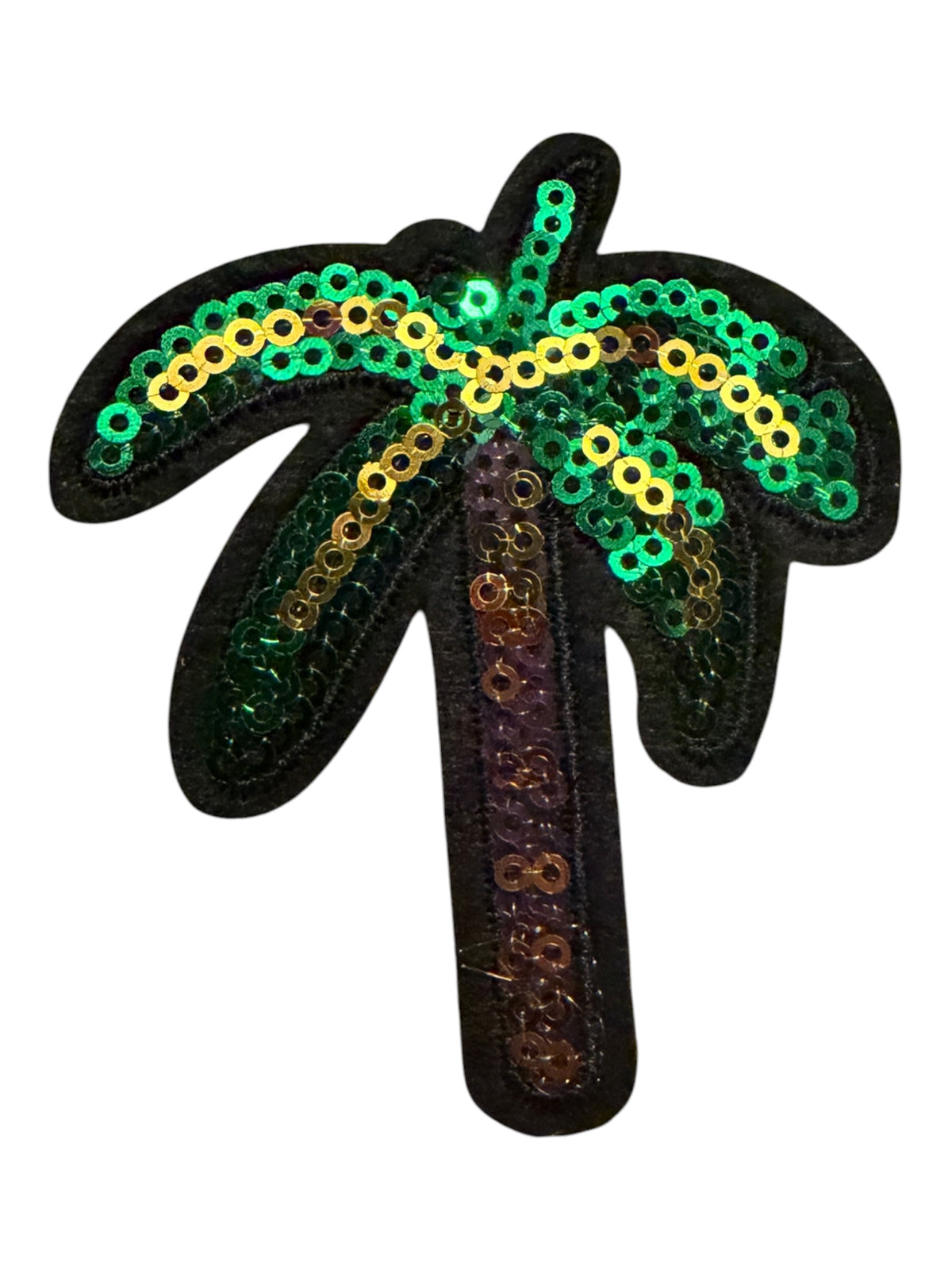 Dark green sequin palm trees