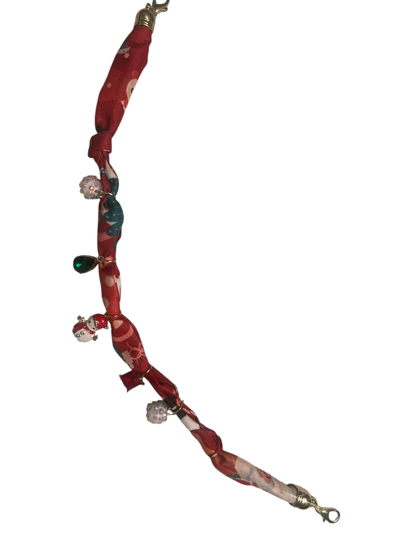 Christmas print hat chain with charms