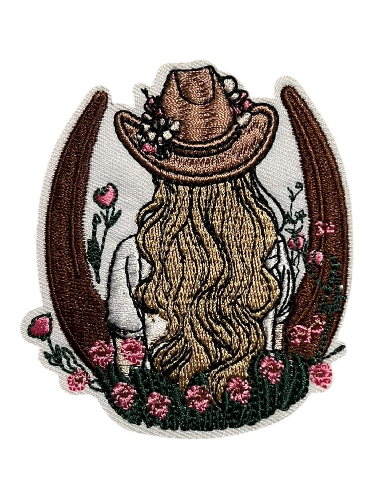 Cowgirl with horseshoe