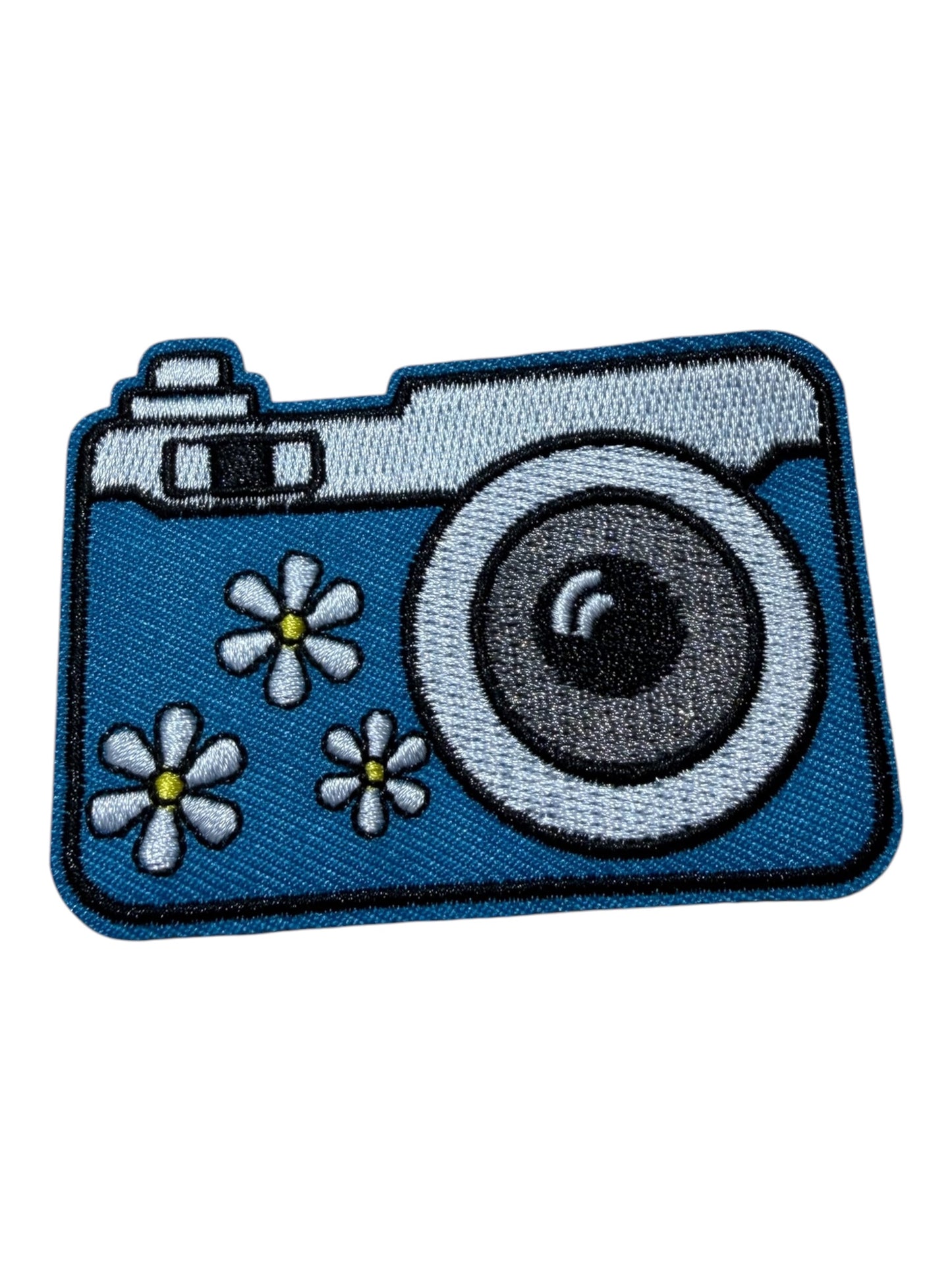 Camera blue flowers
