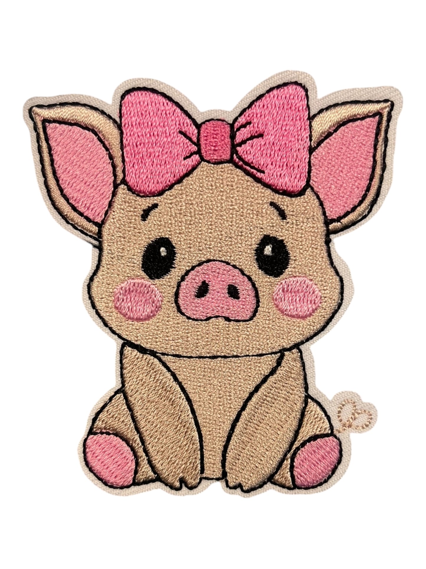 Pig with pink bow