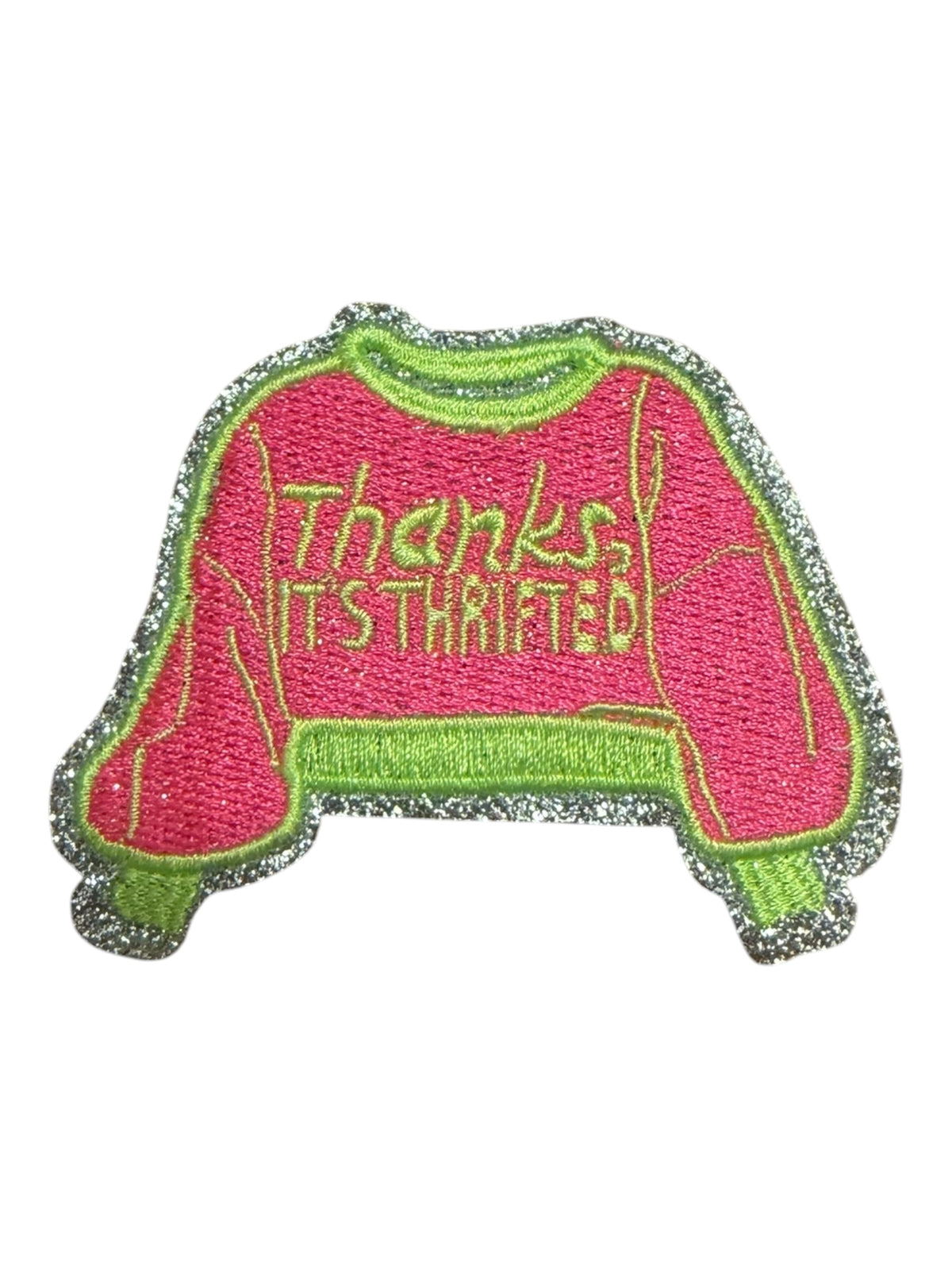 Thanks its thrifted lime pink glitter