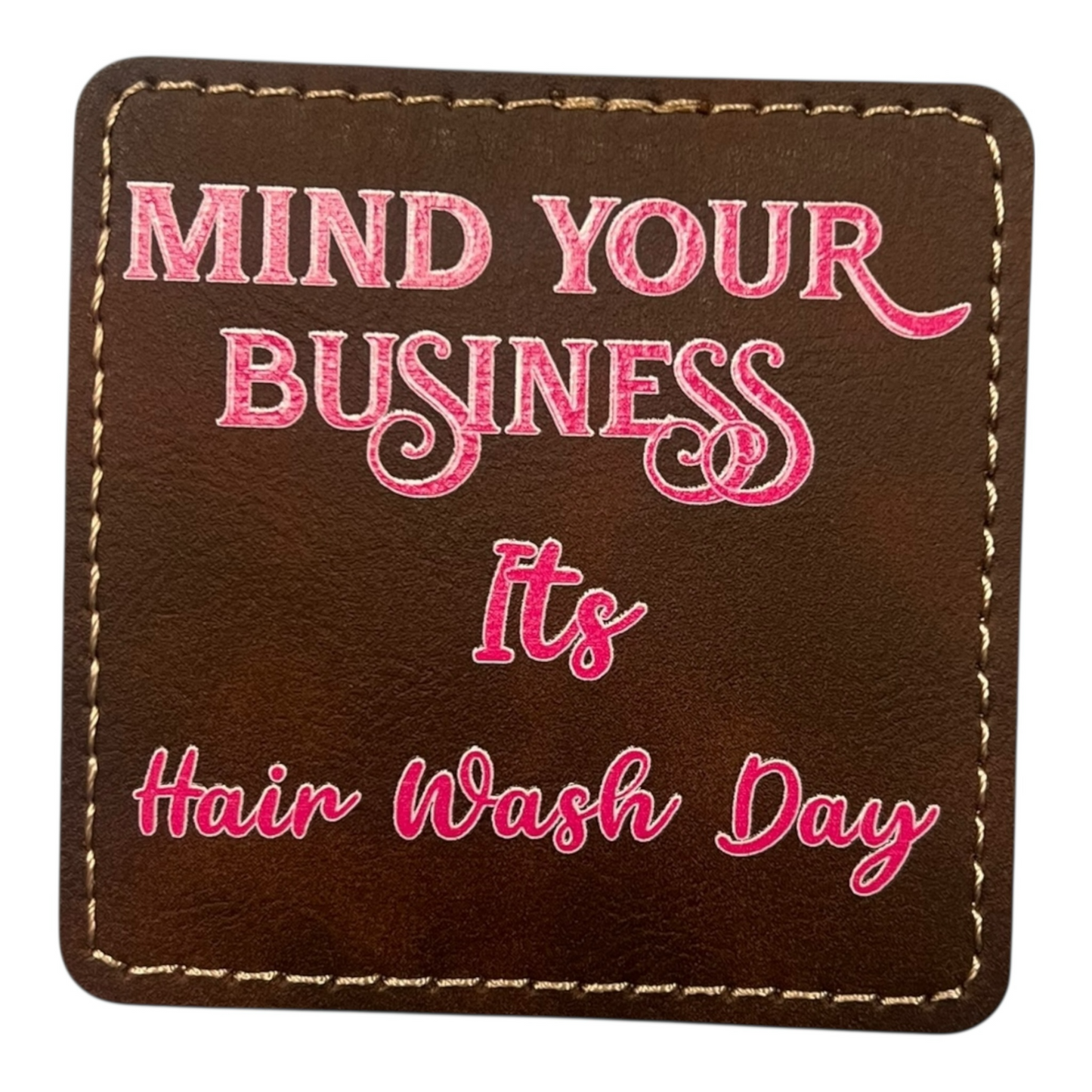 Leatherette Hair Wash Day Iron on Patch