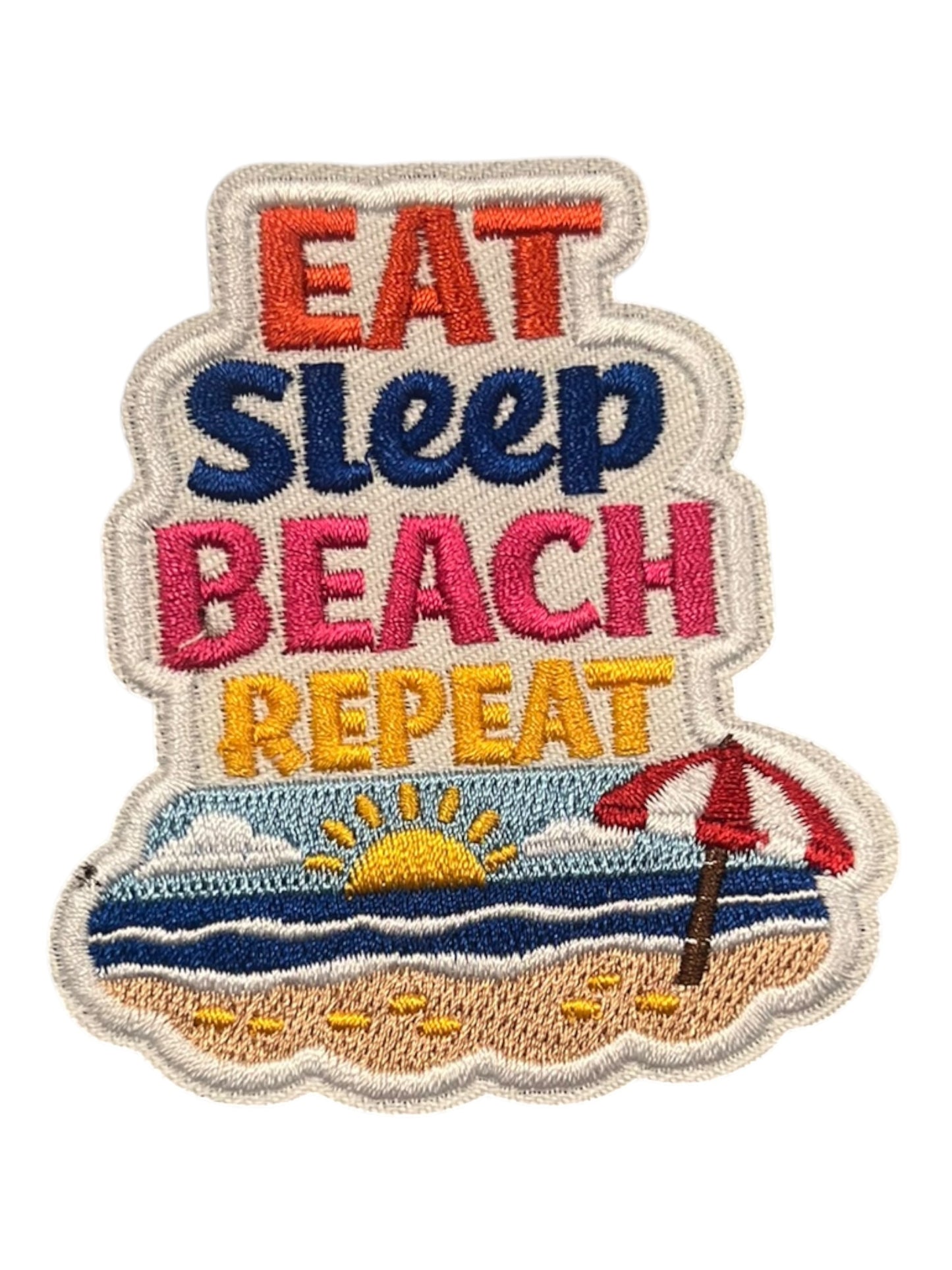 Eat Beach Sleep Repeat red blue yellow
