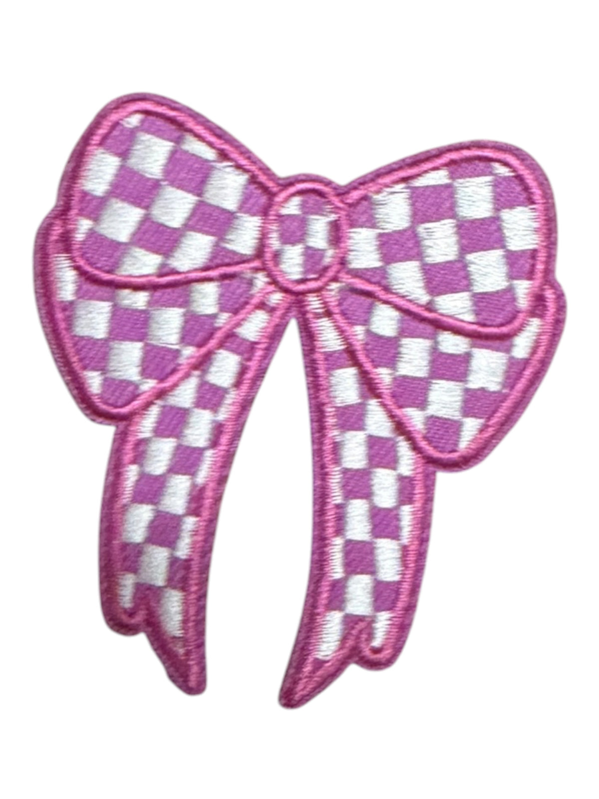 Dark lavender and White checkered bows