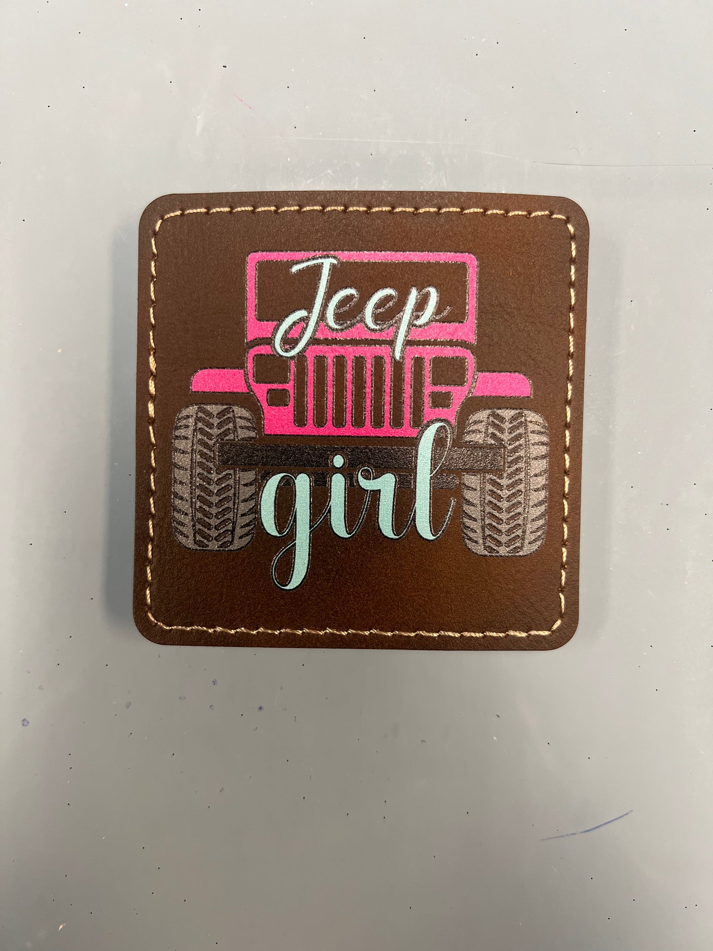 Leatherette j girl Iron on Patch