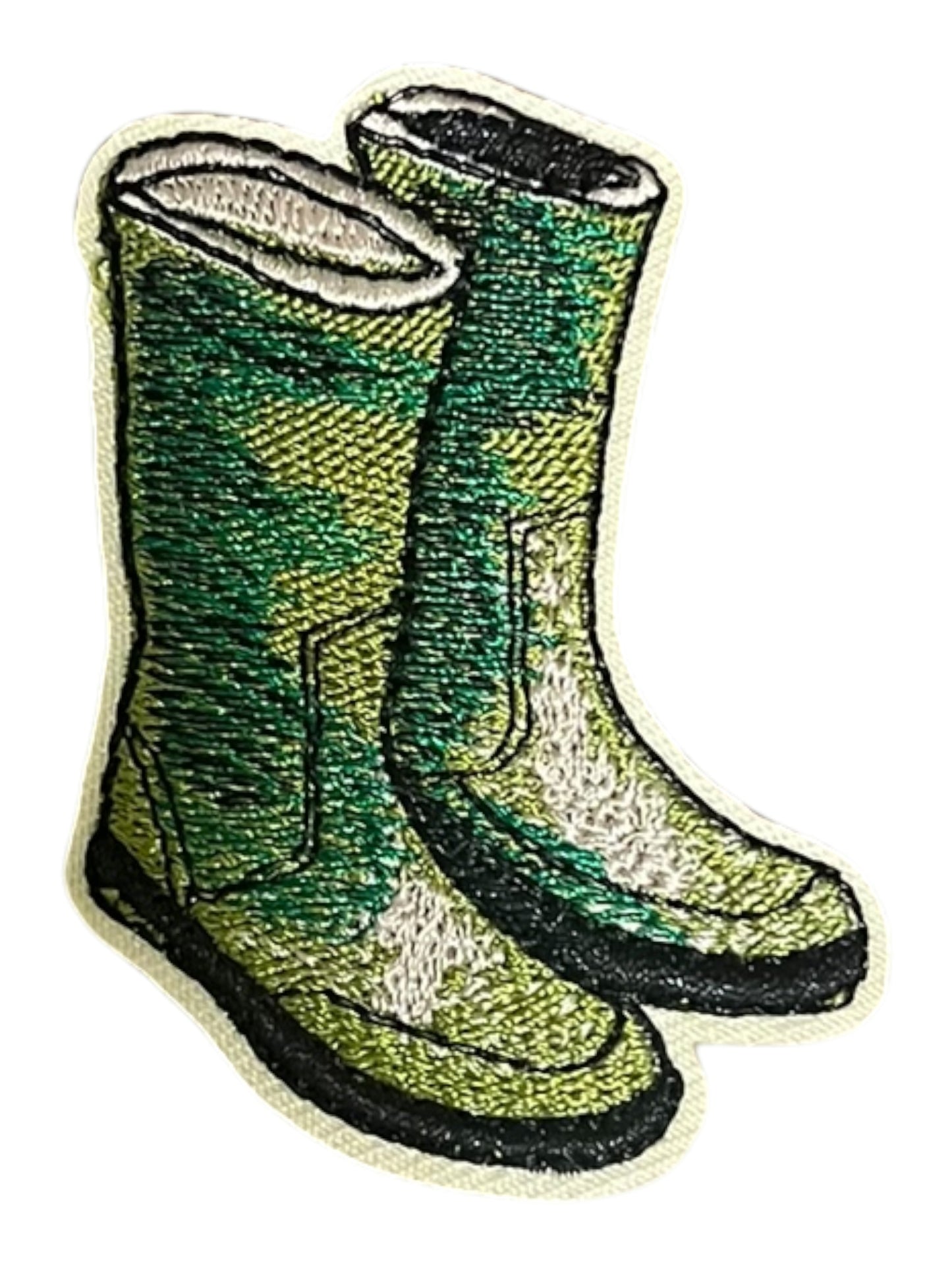 Green rubber boots