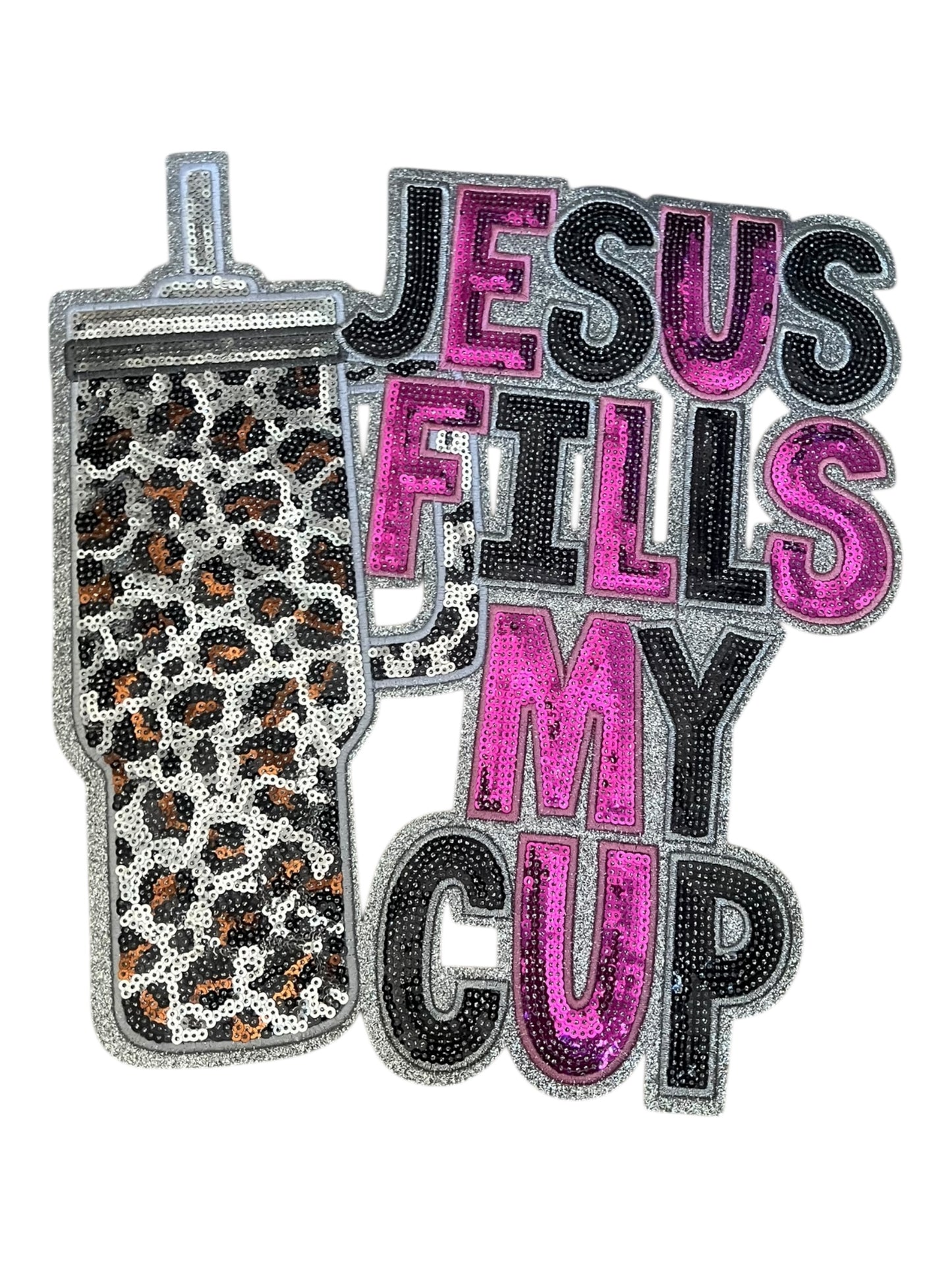 Jesus fills my cup apparel size patch