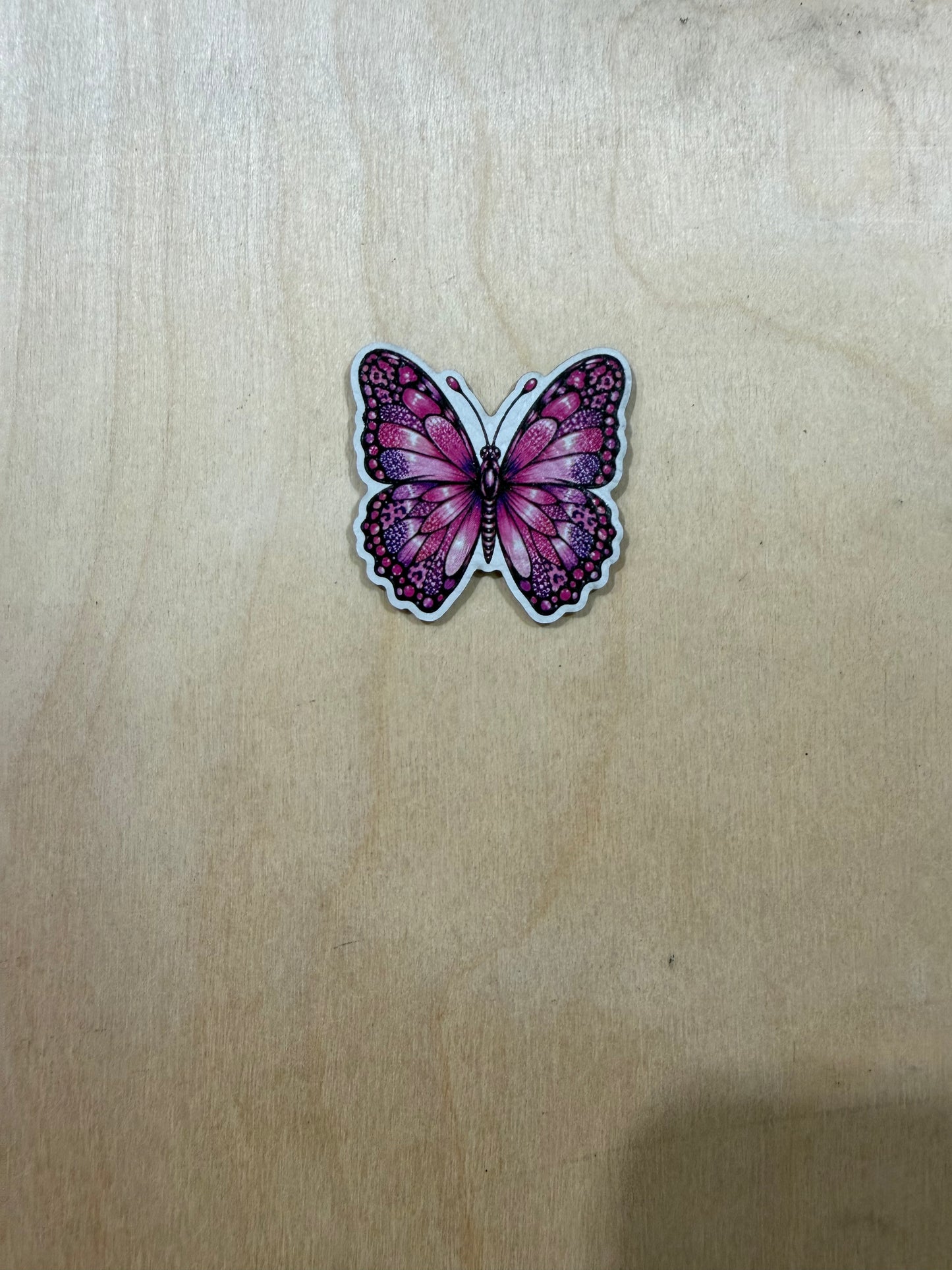 Leatherette butterfly purple and pink