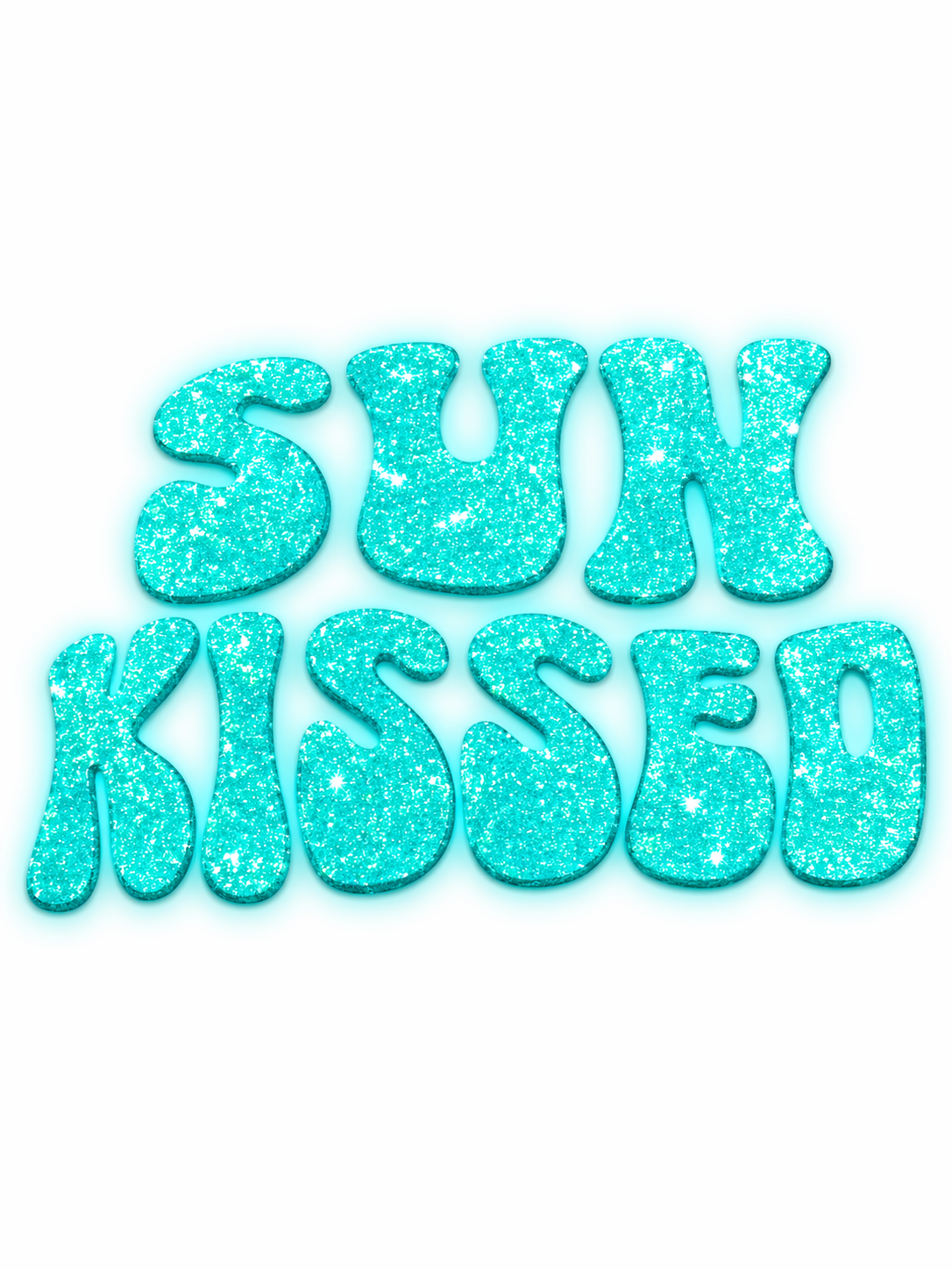 Sun kissed turquoise glitter transfer hat size