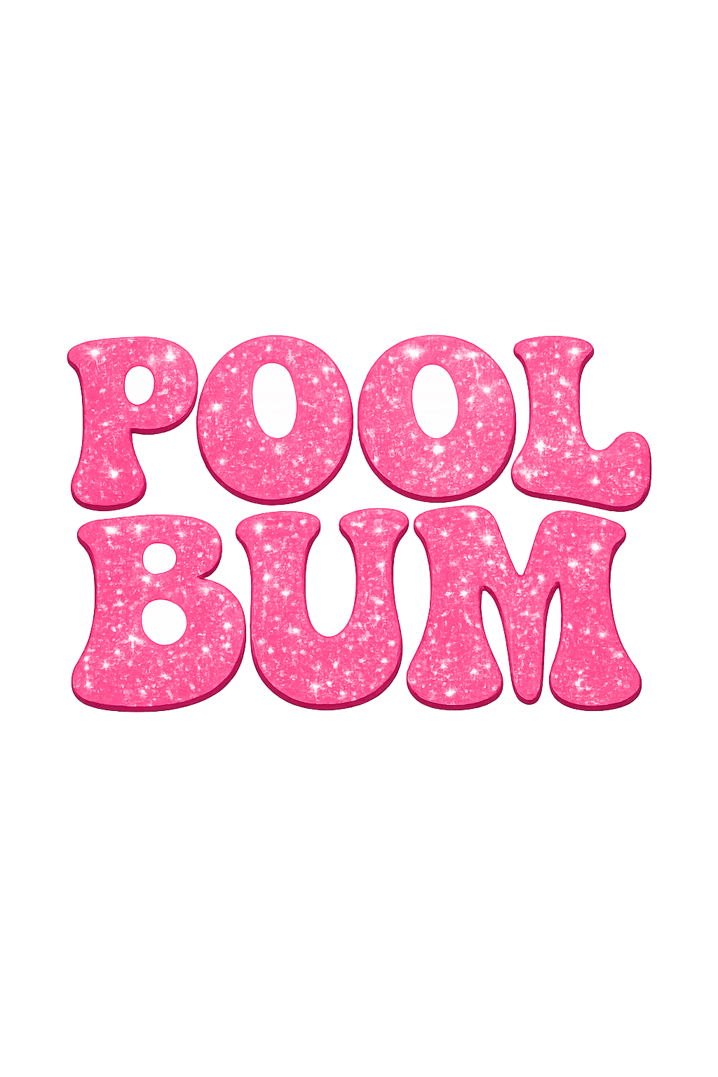 Pool Bum hot pink glitter transfer hat size