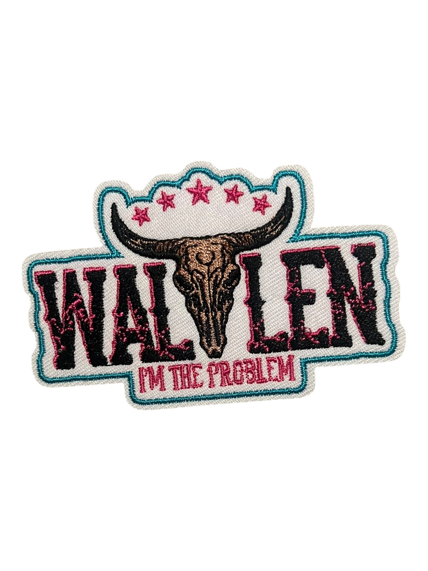 Wallen steer head Brown turquoise and pink